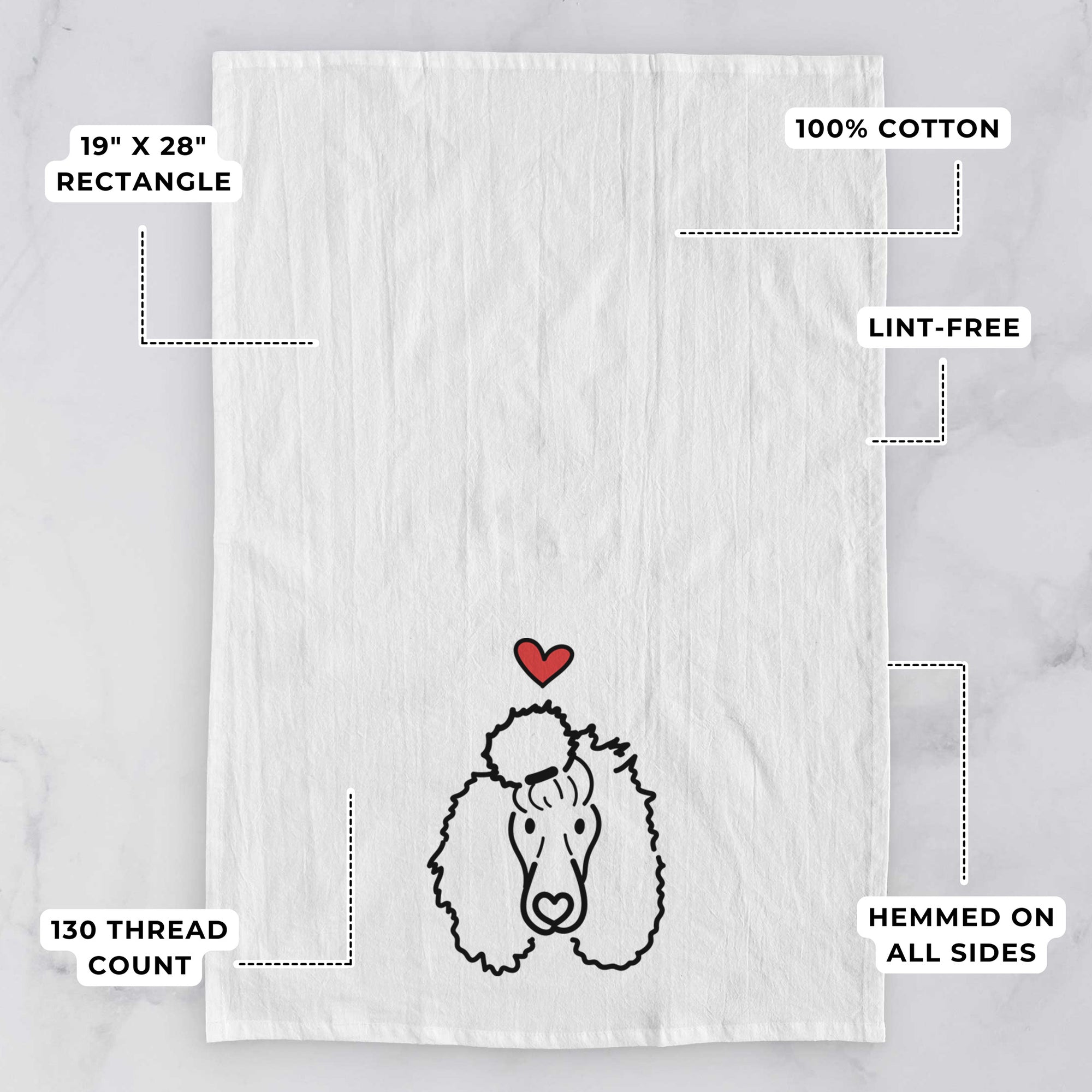 Love Always Standard Poodle - Jemma - Tea Towel