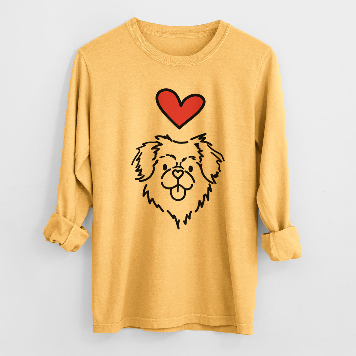 Love Always Tibetan Spaniel - Jiji - Heavyweight 100% Cotton Long Sleeve