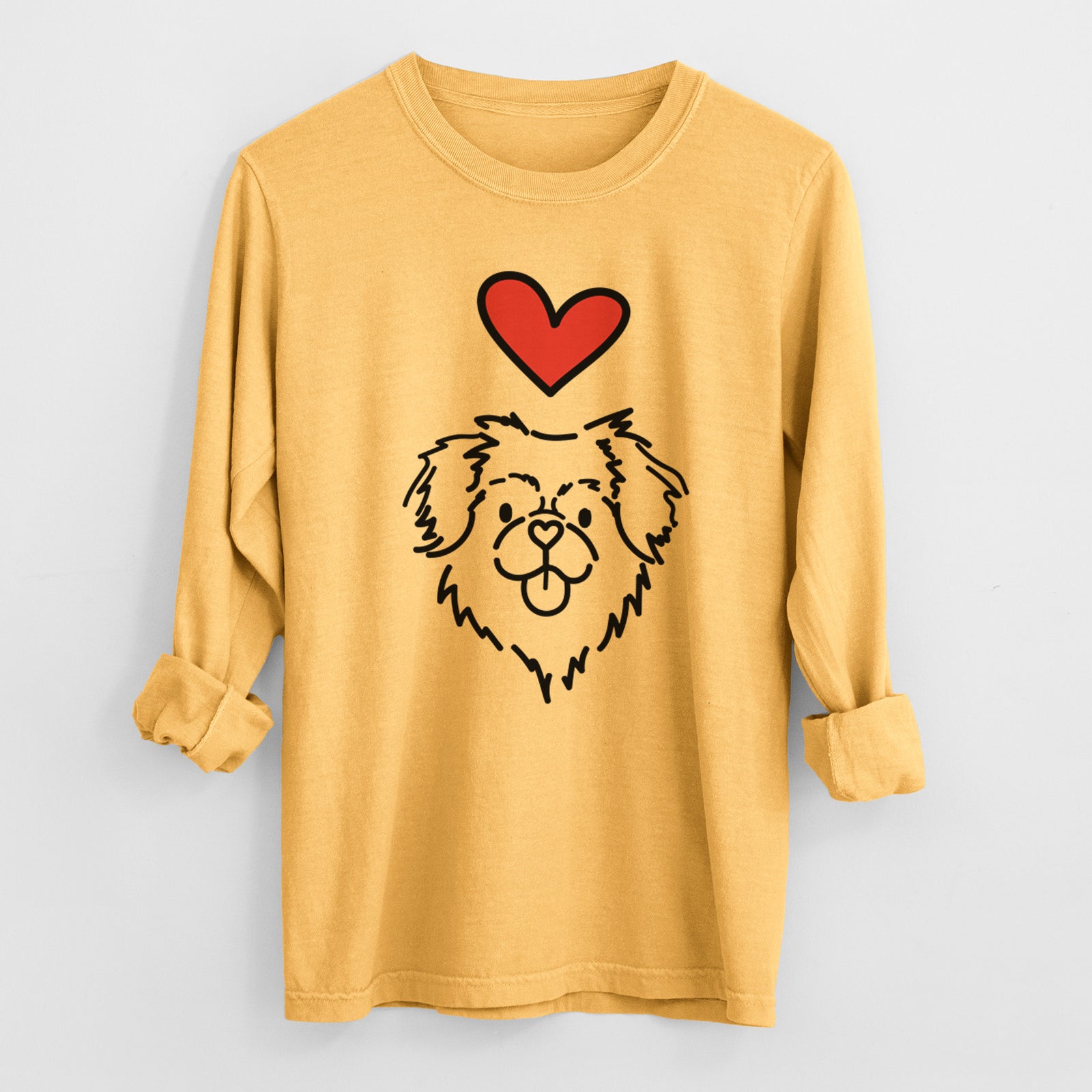 Love Always Tibetan Spaniel - Jiji - Heavyweight 100% Cotton Long Sleeve