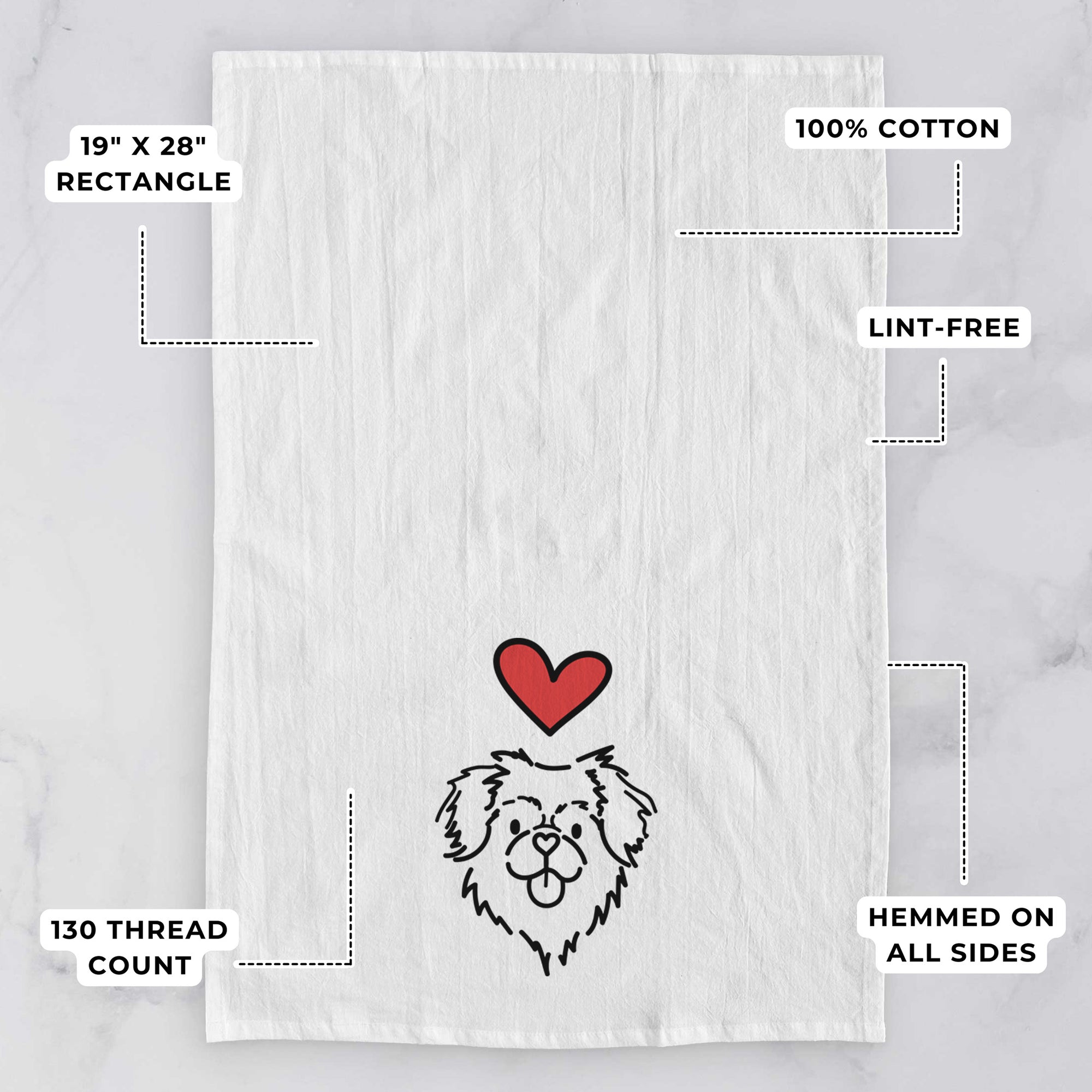 Love Always Tibetan Spaniel - Jiji - Tea Towel