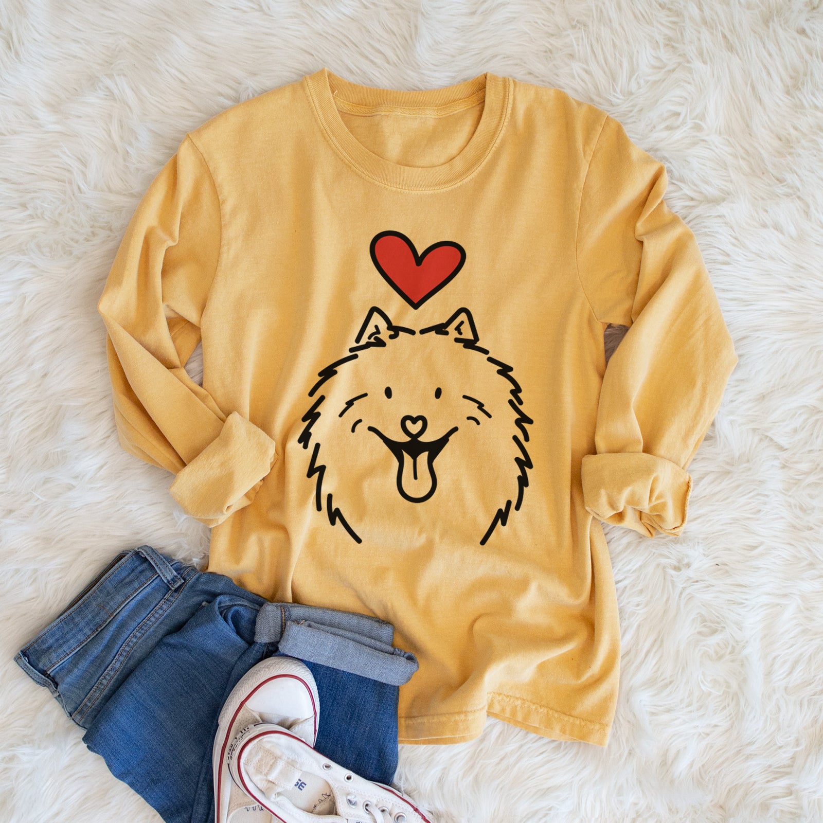 Love Always Samoyed - Johnny - Heavyweight 100% Cotton Long Sleeve