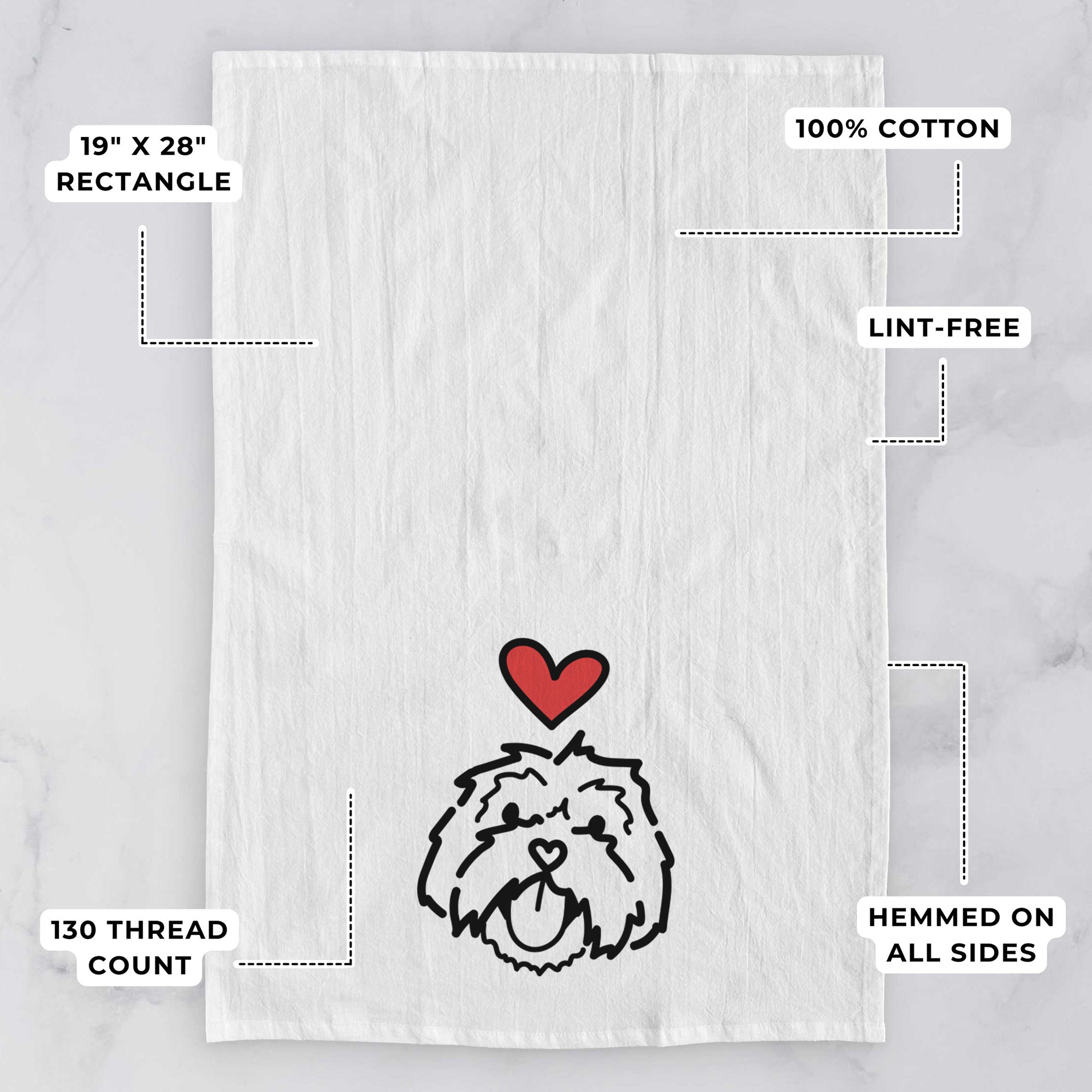 Love Always Lhasa Apso - Keia - Tea Towel