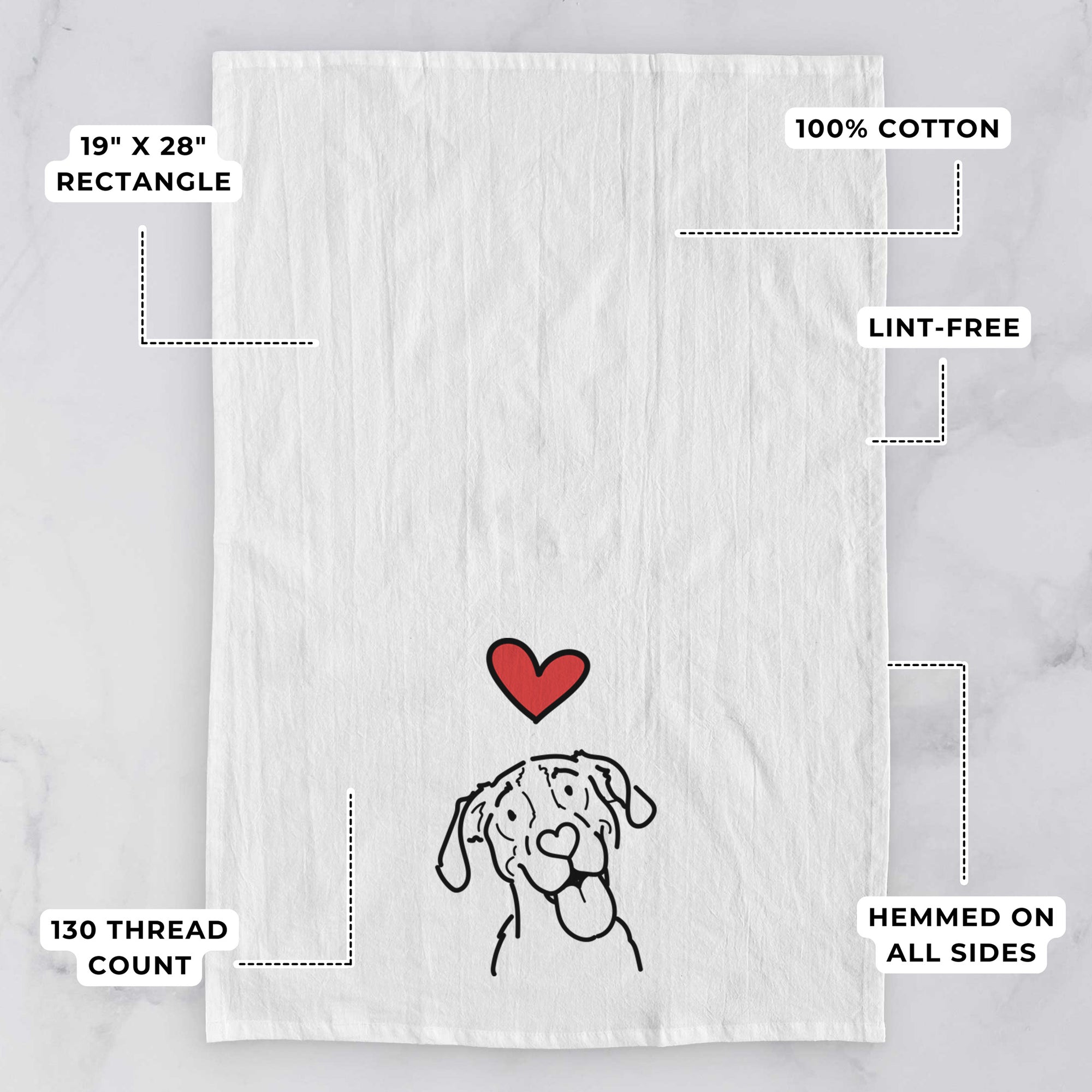 Love Always Treeing Walker Coonhound - Kimble - Tea Towel