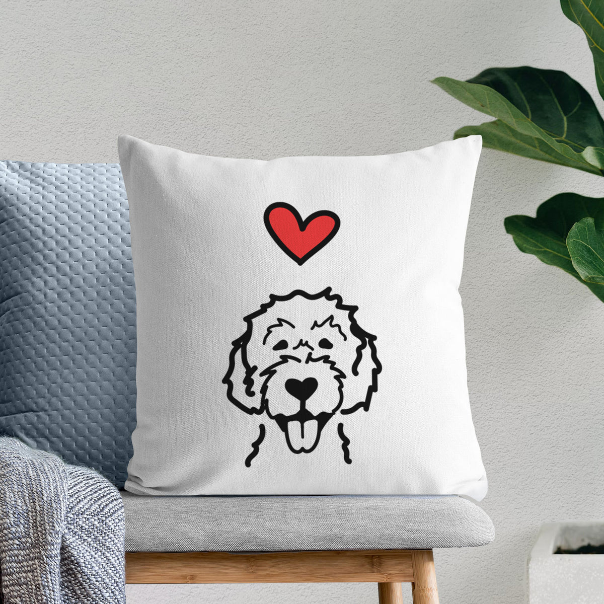 Love Always Labradoodle - Throw Pillow Cover