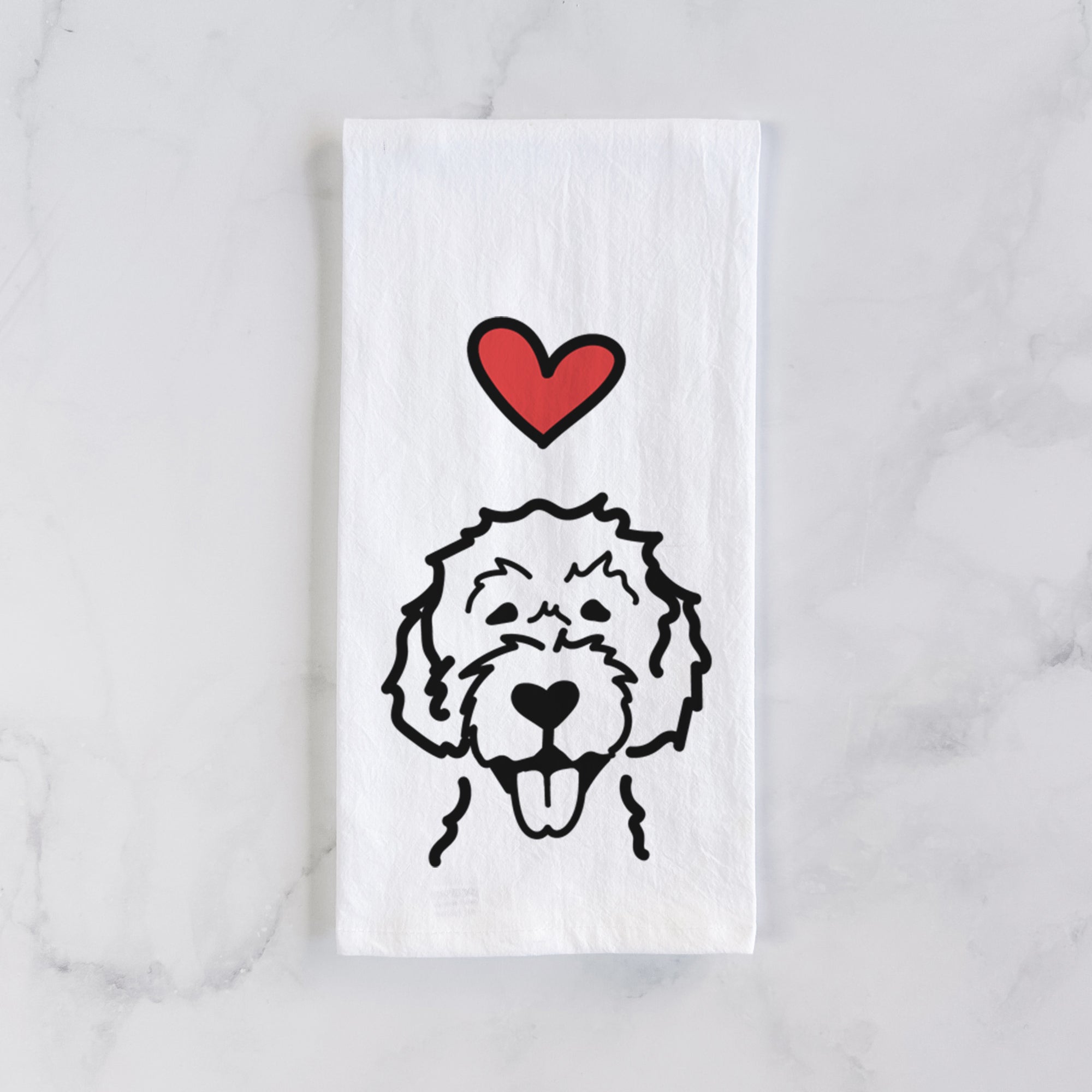 Love Always Labradoodle - Tea Towel