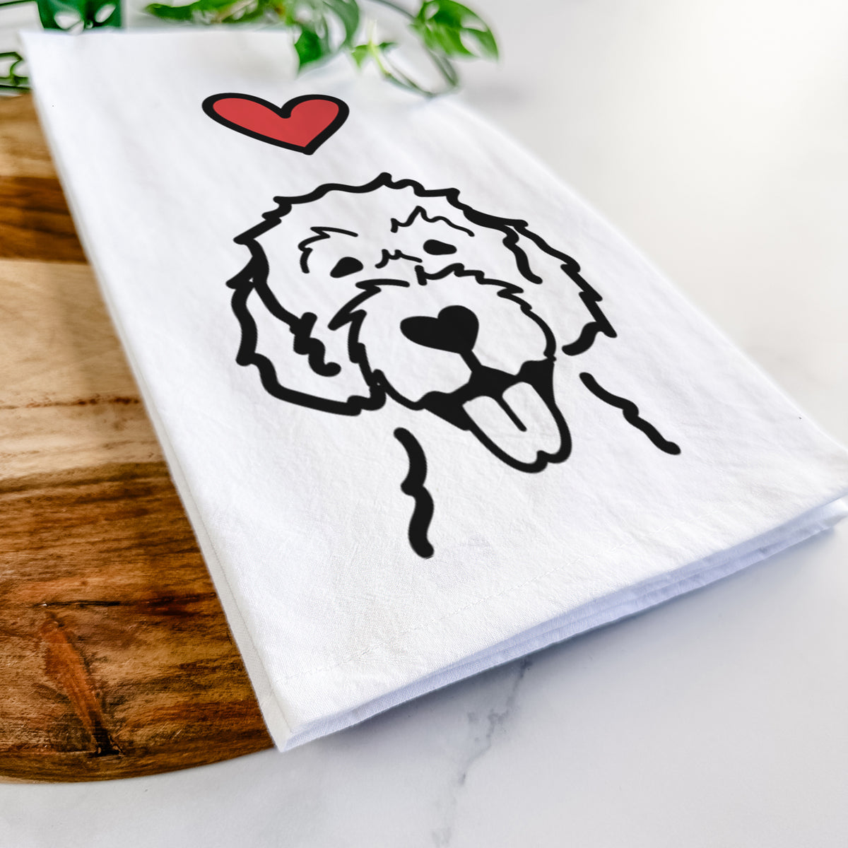 Love Always Labradoodle - Tea Towel