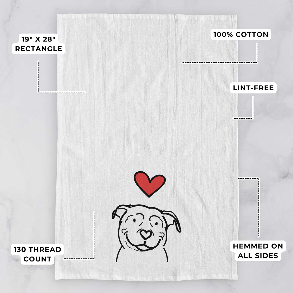 Love Always American Pitbull Terrier - Lady - Tea Towel