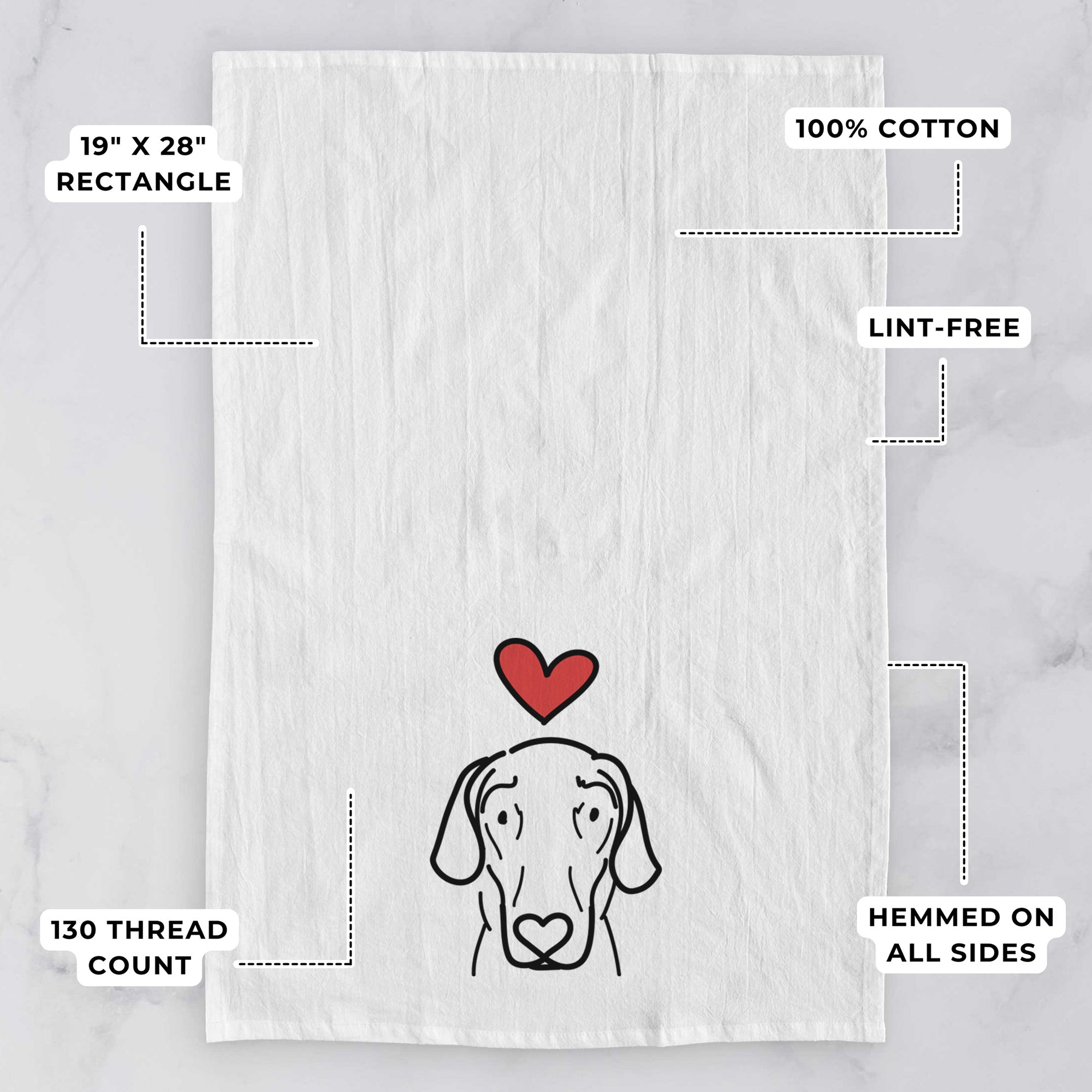 Love Always Great Dane - Lucy - Tea Towel