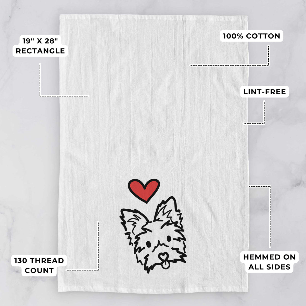 Love Always Yorkshire Terrier - Luna - Tea Towel