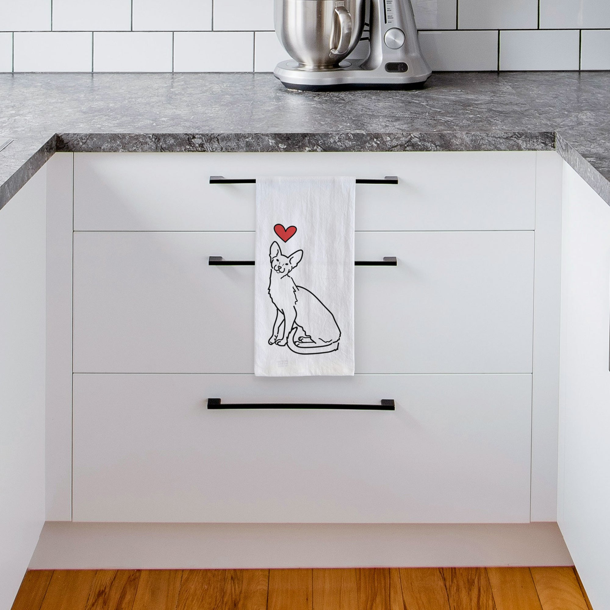 Love Always Oriental Shorthair Cat - Lyra - Tea Towel