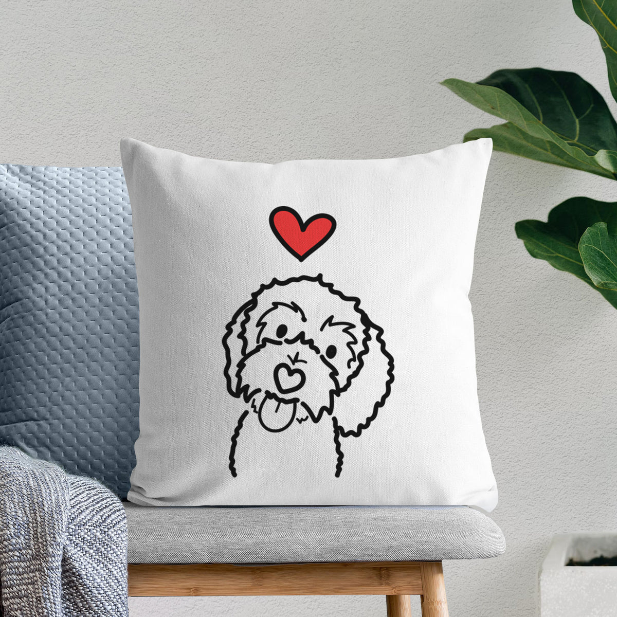 Love Always Bernedoodle - Mabel -  Throw Pillow Cover