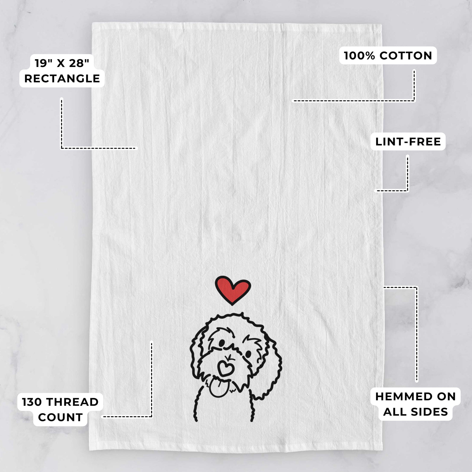 Love Always Bernedoodle - Mabel - Tea Towel