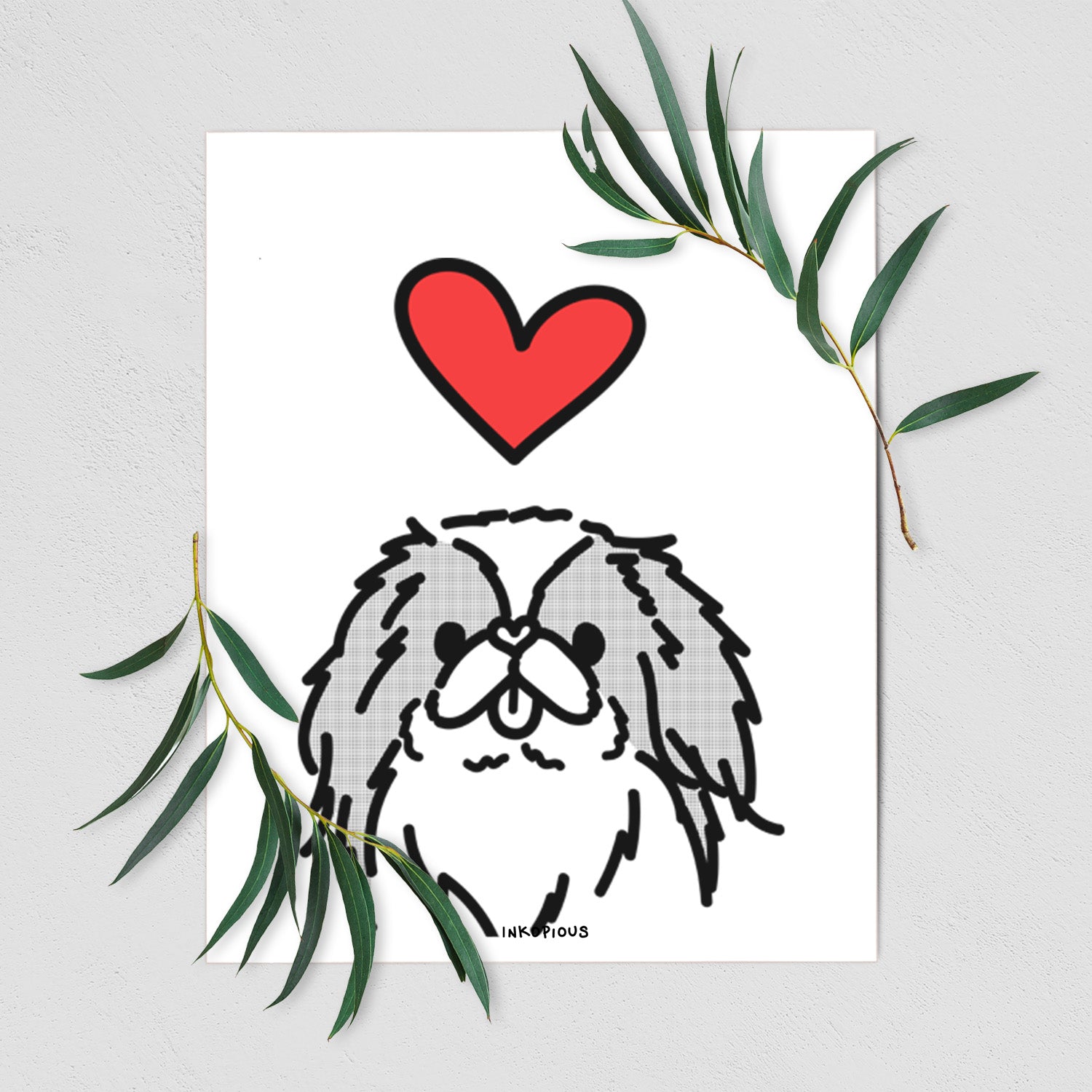 Love Always Japanese Chin - Macha Art Print