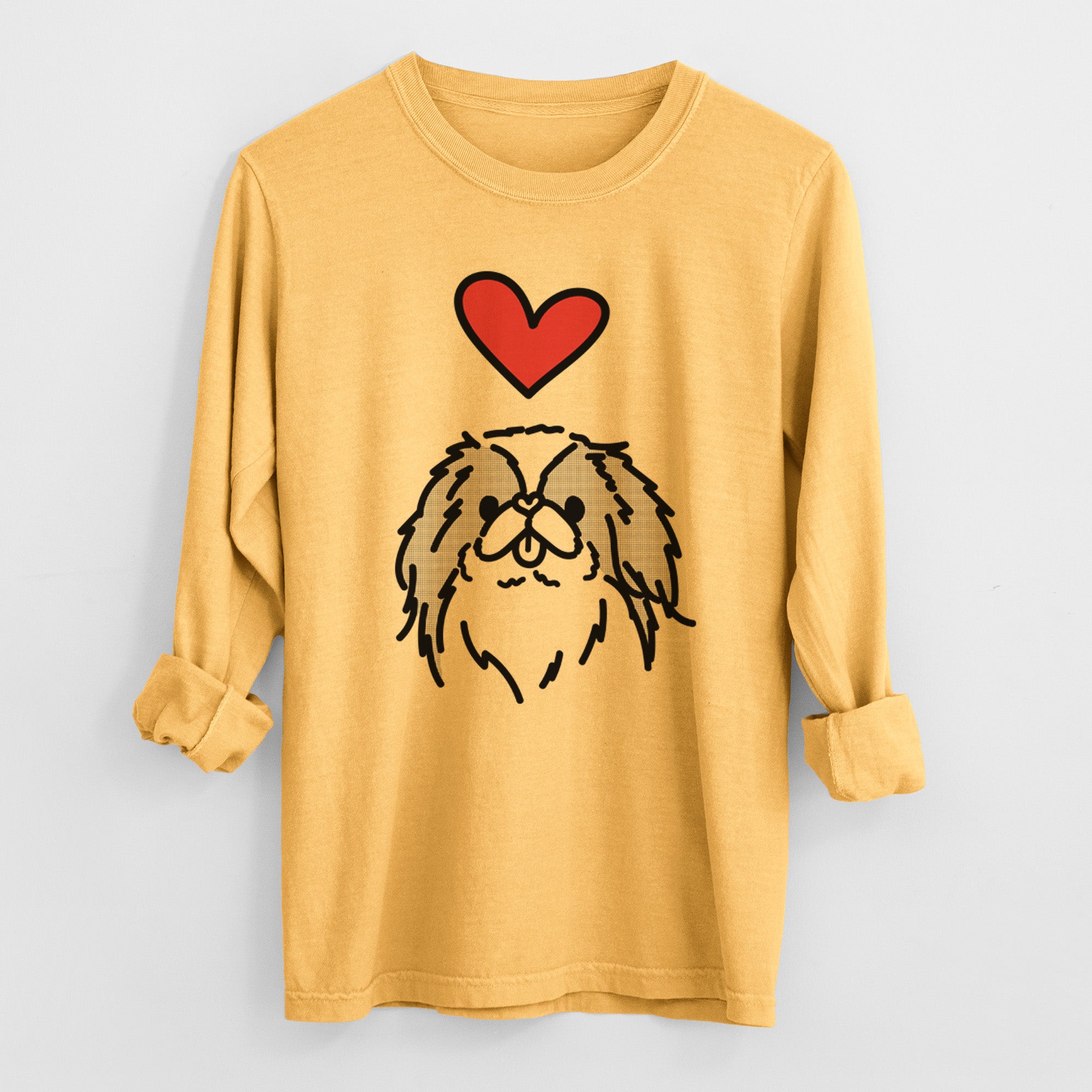 Love Always Japanese Chin - Macha - Heavyweight 100% Cotton Long Sleeve