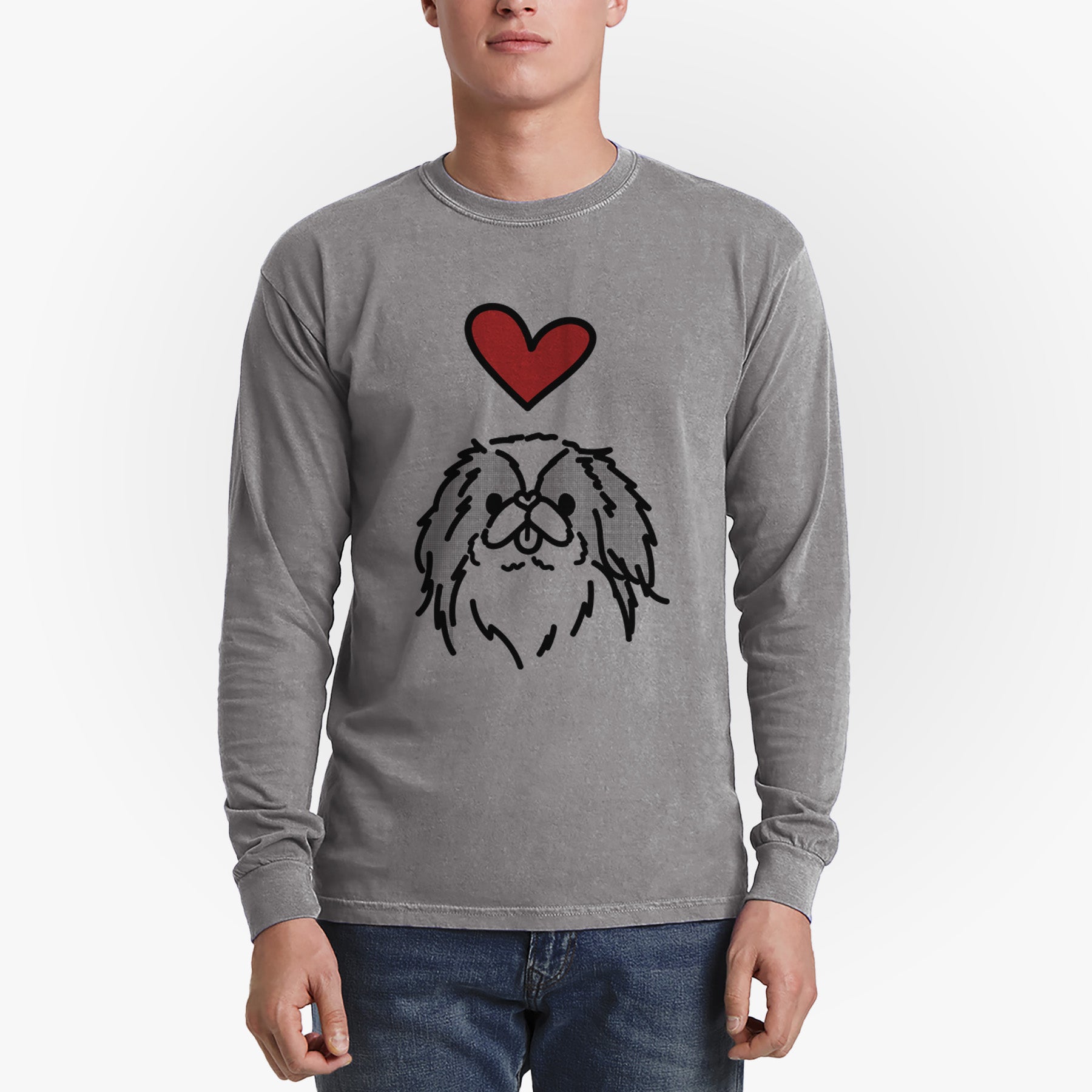 Love Always Japanese Chin - Macha - Heavyweight 100% Cotton Long Sleeve