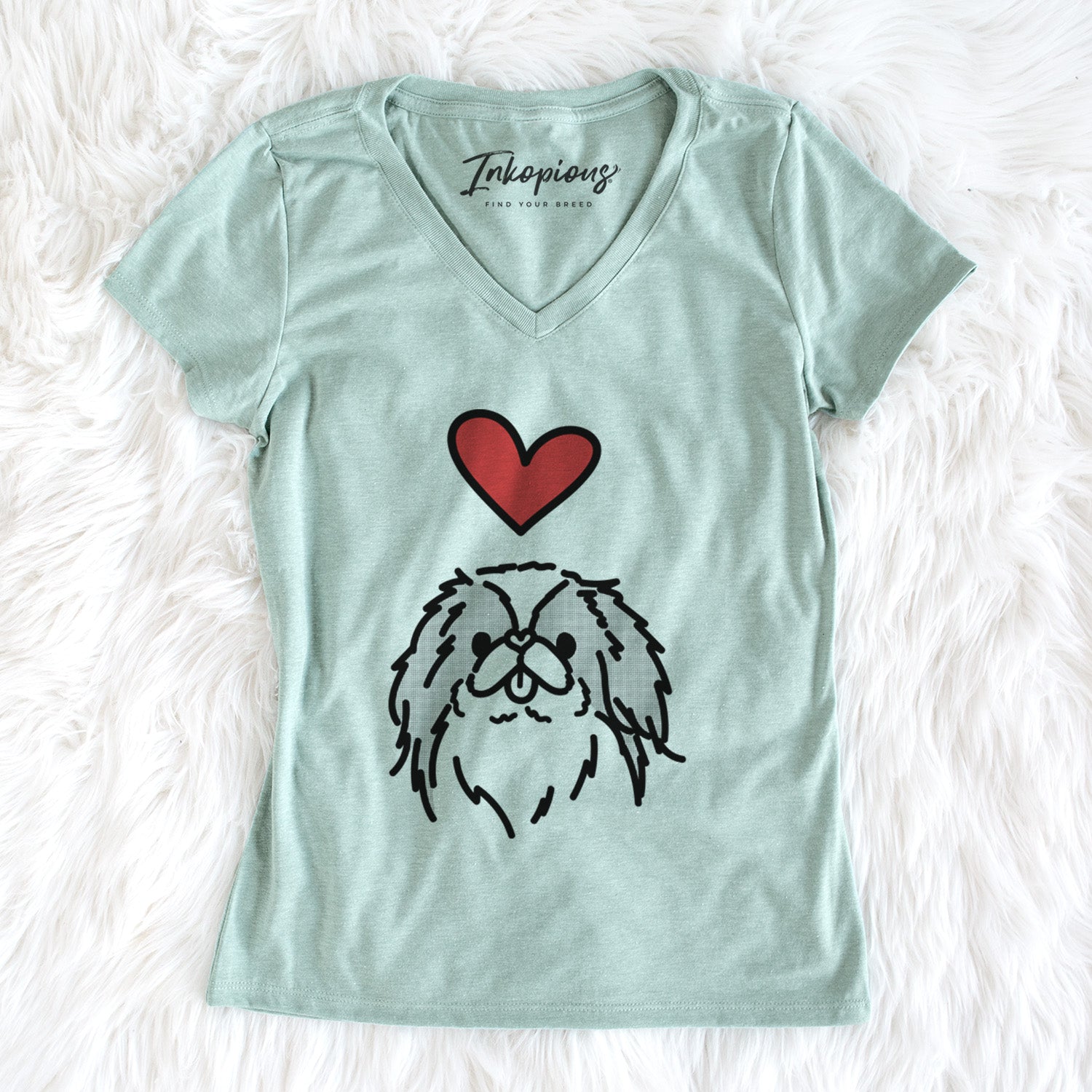 Love Always Japanese Chin - Macha - Women's Perfect V-neck Shirt