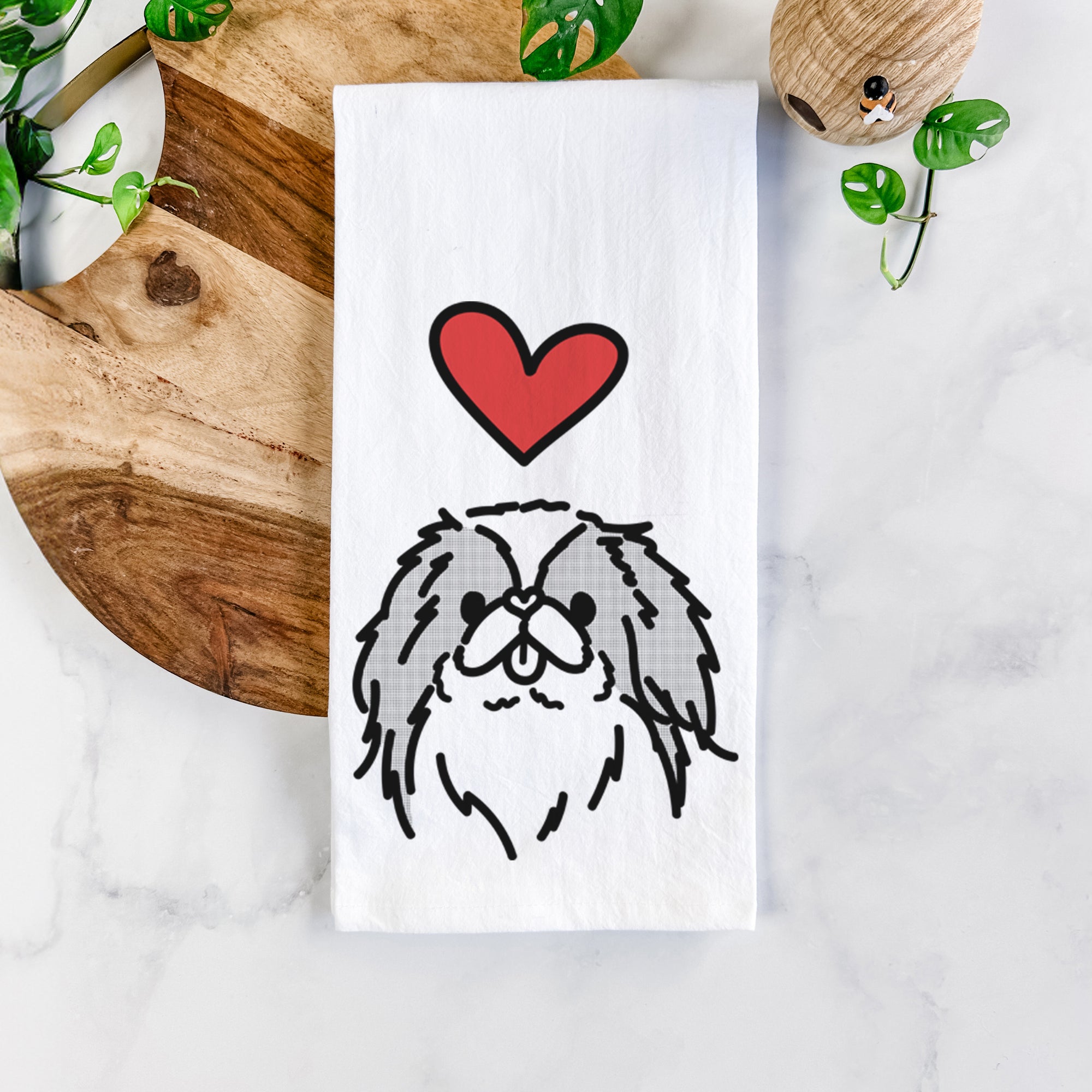 Love Always Japanese Chin - Macha - Tea Towel