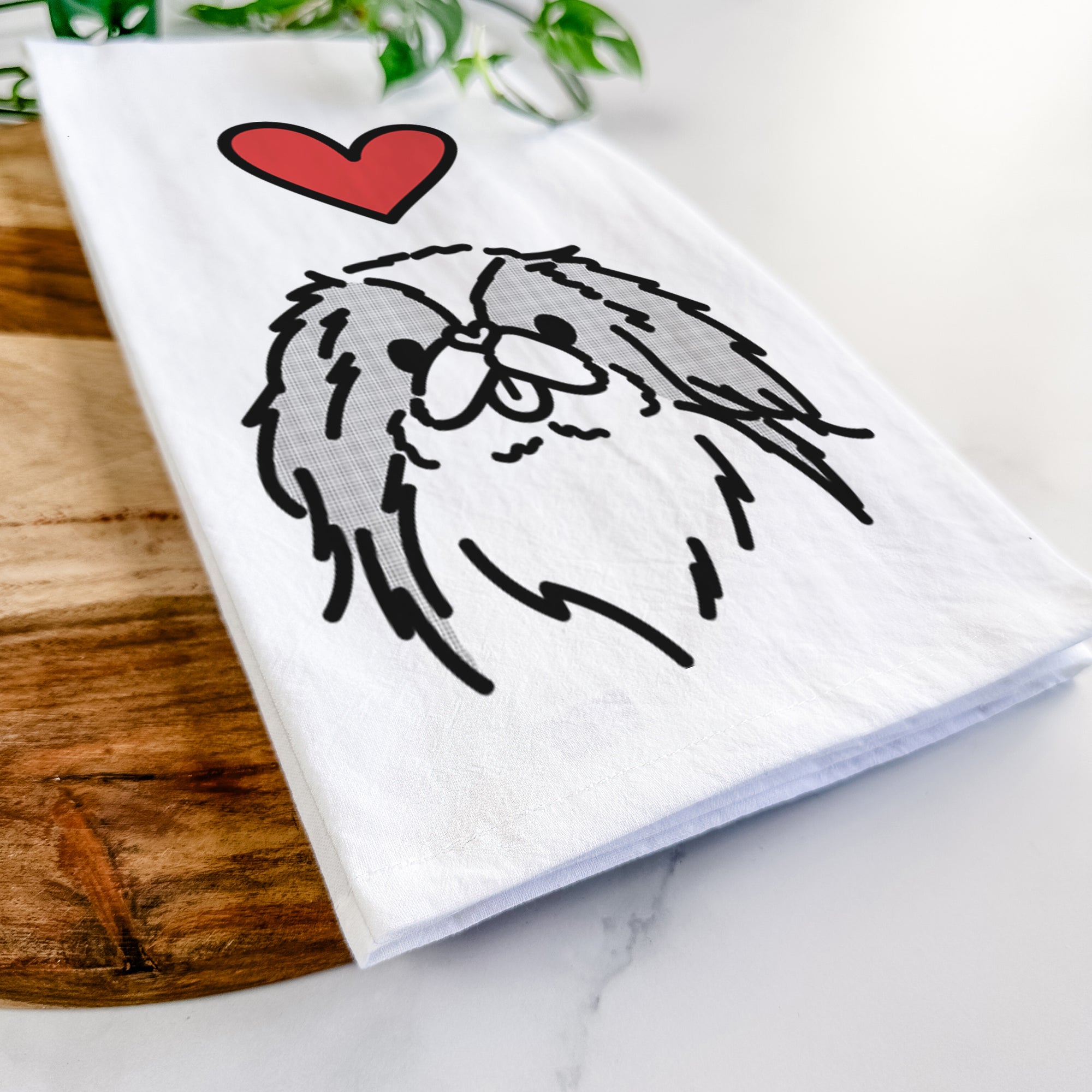 Love Always Japanese Chin - Macha - Tea Towel