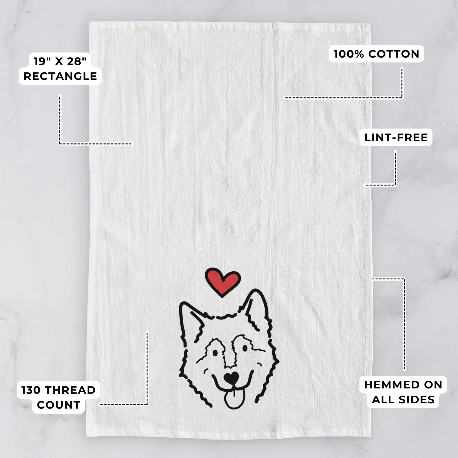 Love Always Alaskan Malamute - Max - Tea Towel