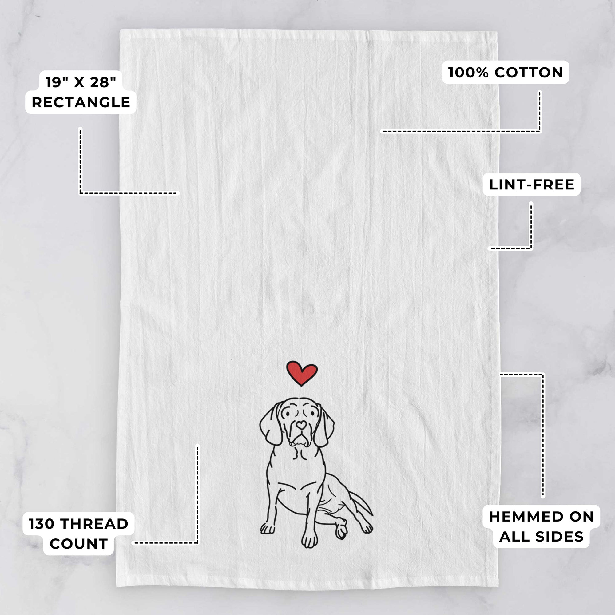 Love Always Puggle - Mayble - Tea Towel