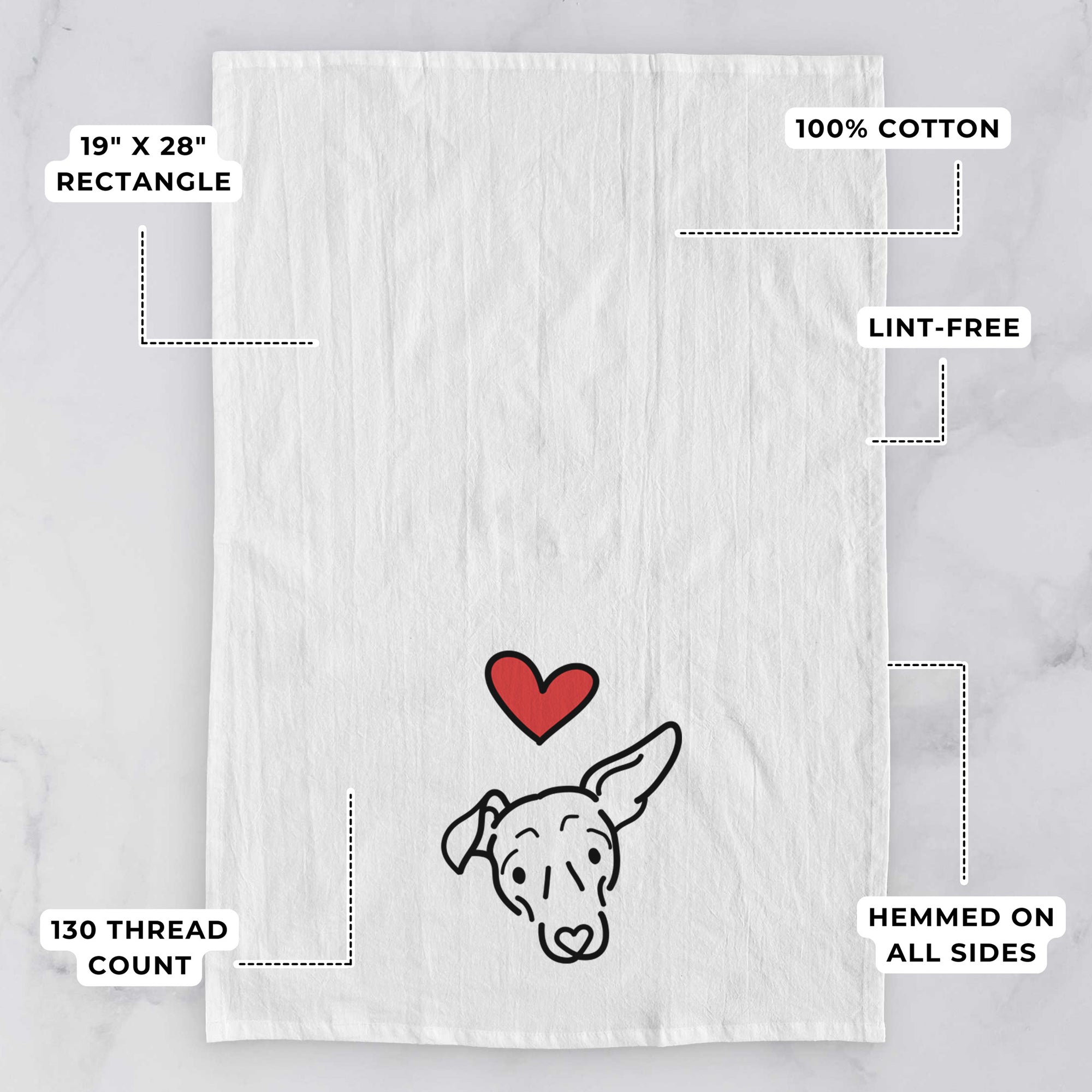 Love Always Mixed Breed - Millie - Tea Towel