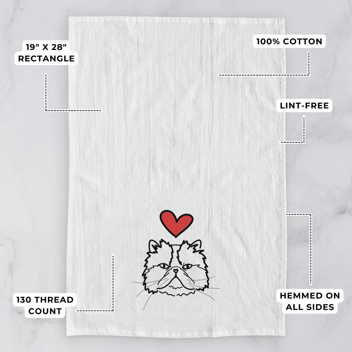 Love Always Persian Cat - Mila - Tea Towel