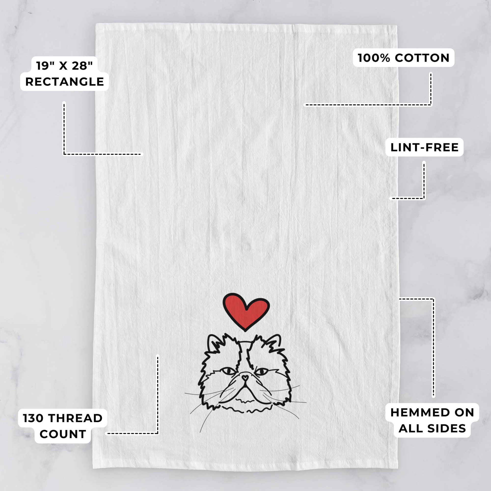 Love Always Persian Cat - Mila - Tea Towel