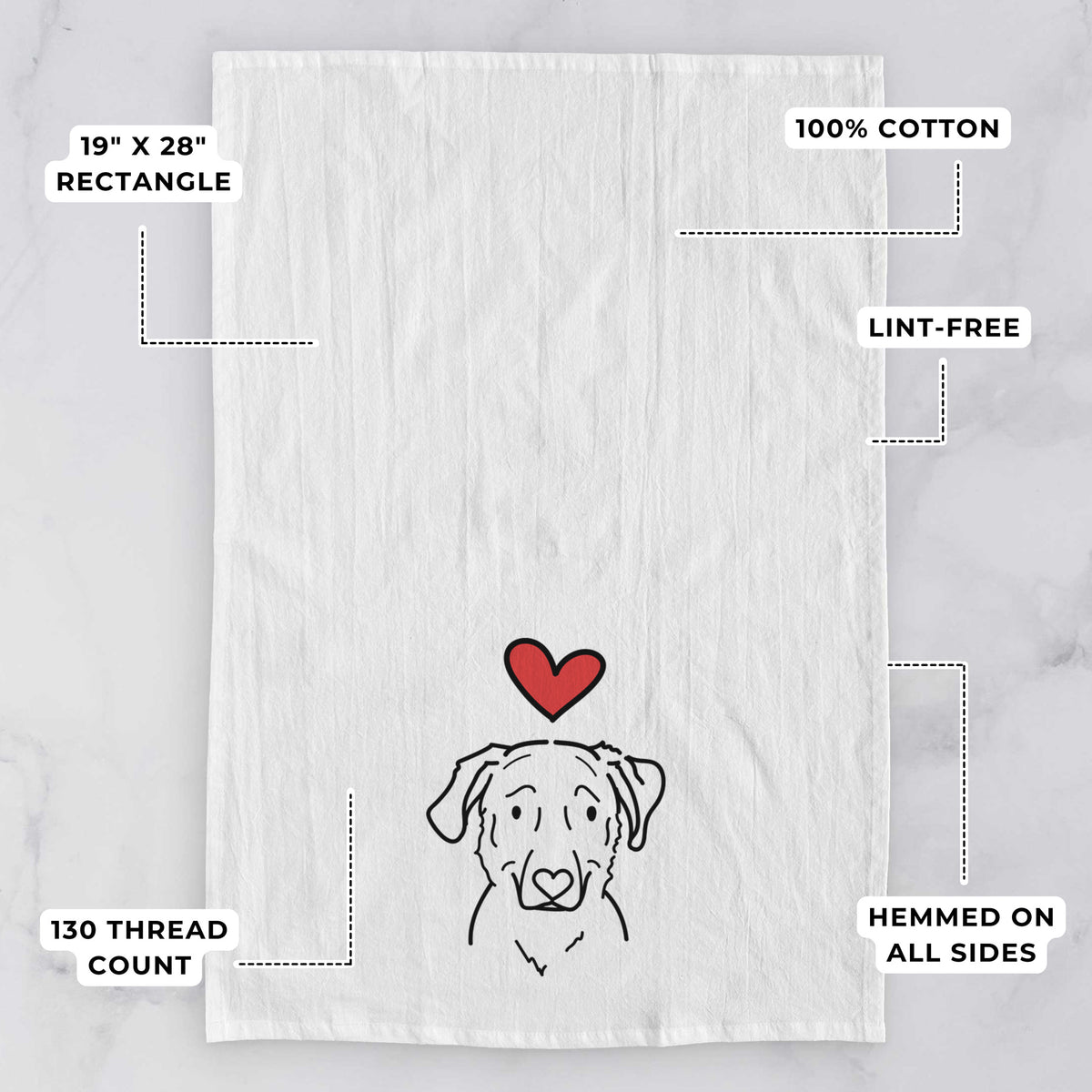 Love Always Golden Retriever Mix - Mitzi - Tea Towel