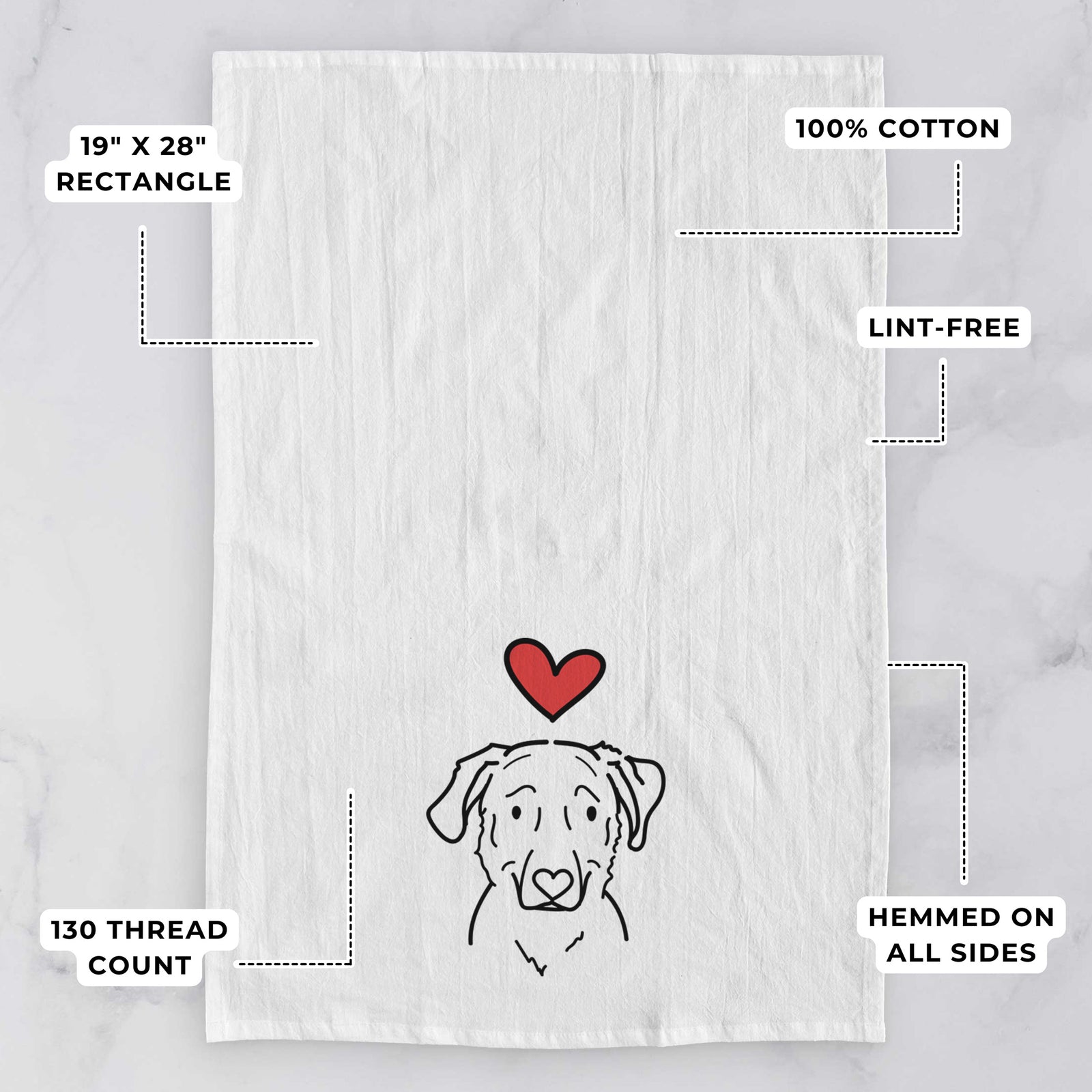 Love Always Golden Retriever Mix - Mitzi - Tea Towel