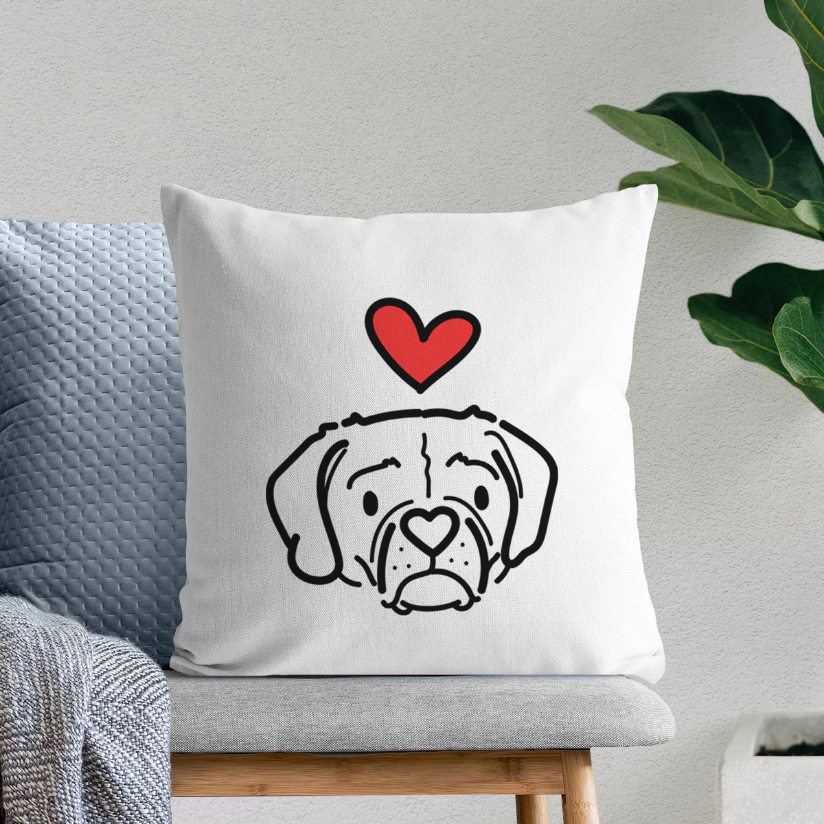 Love Always Puggle - Mitzi -  Throw Pillow Cover