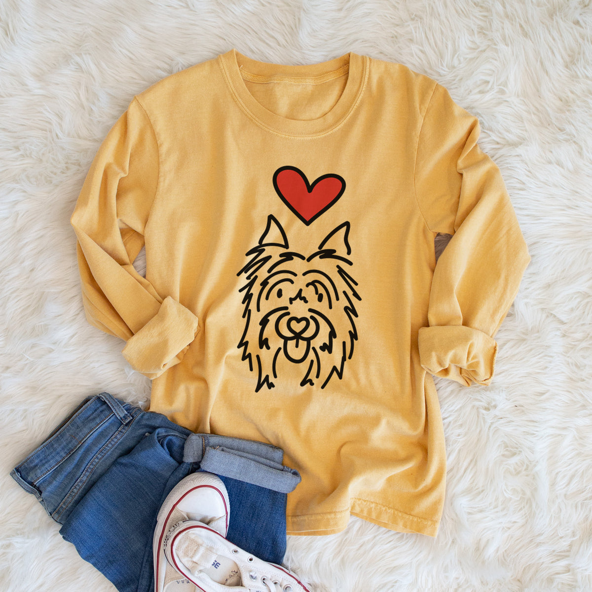 Love Always Silky Terrier - Monty - Heavyweight 100% Cotton Long Sleeve