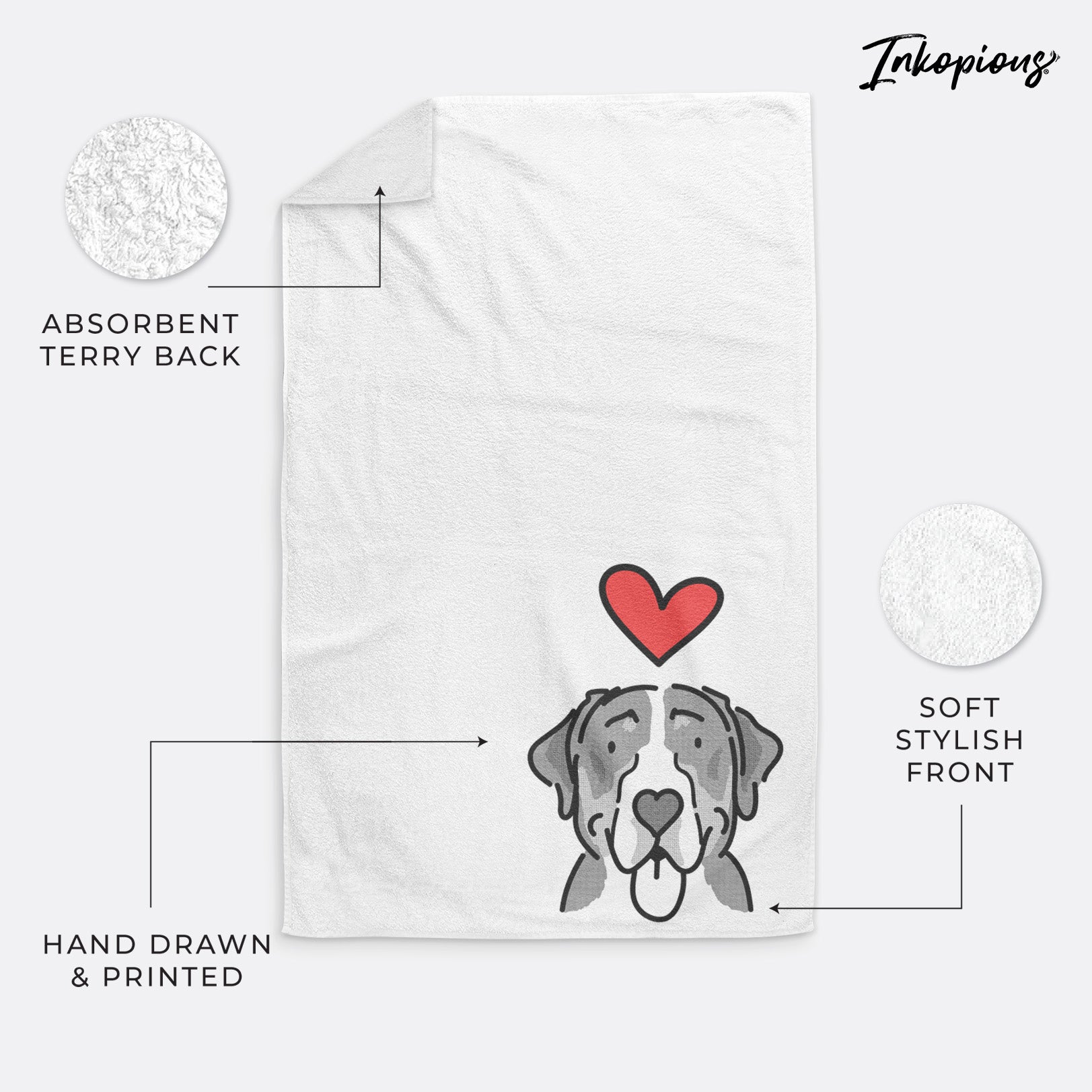 Love Always Greater Swiss Mountain Dog - Moose - Hand Towel