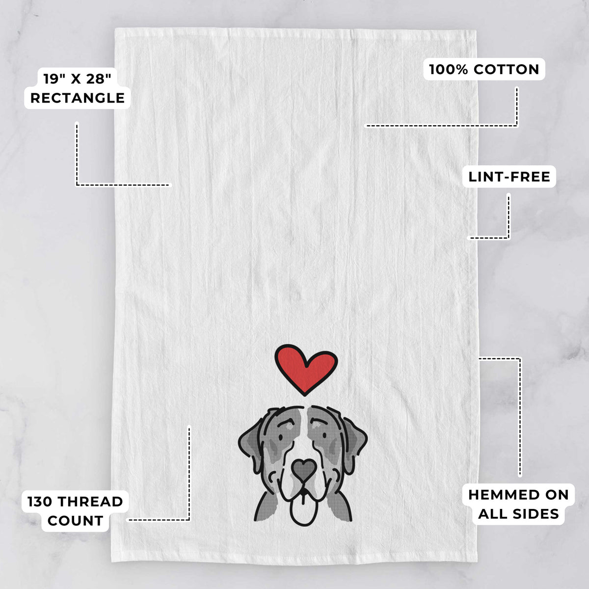 Love Always Greater Swiss Mountain Dog - Moose - Tea Towel