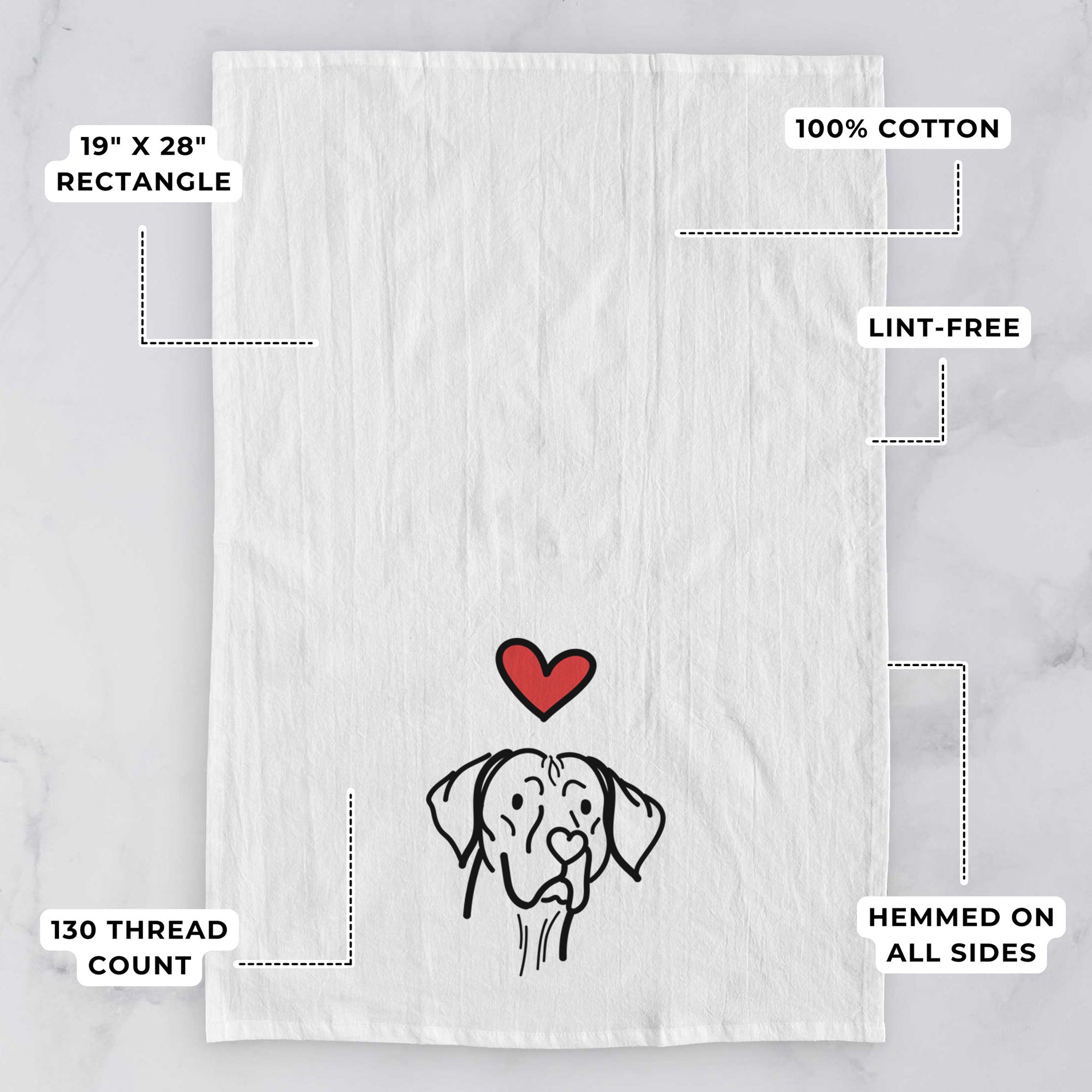 Love Always Vizsla - Moose - Tea Towel