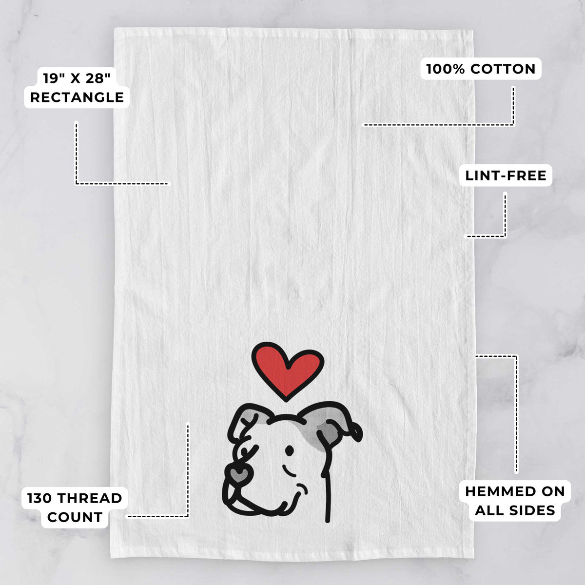 Love Always Pitbull Mix - Mr. Sir - Tea Towel