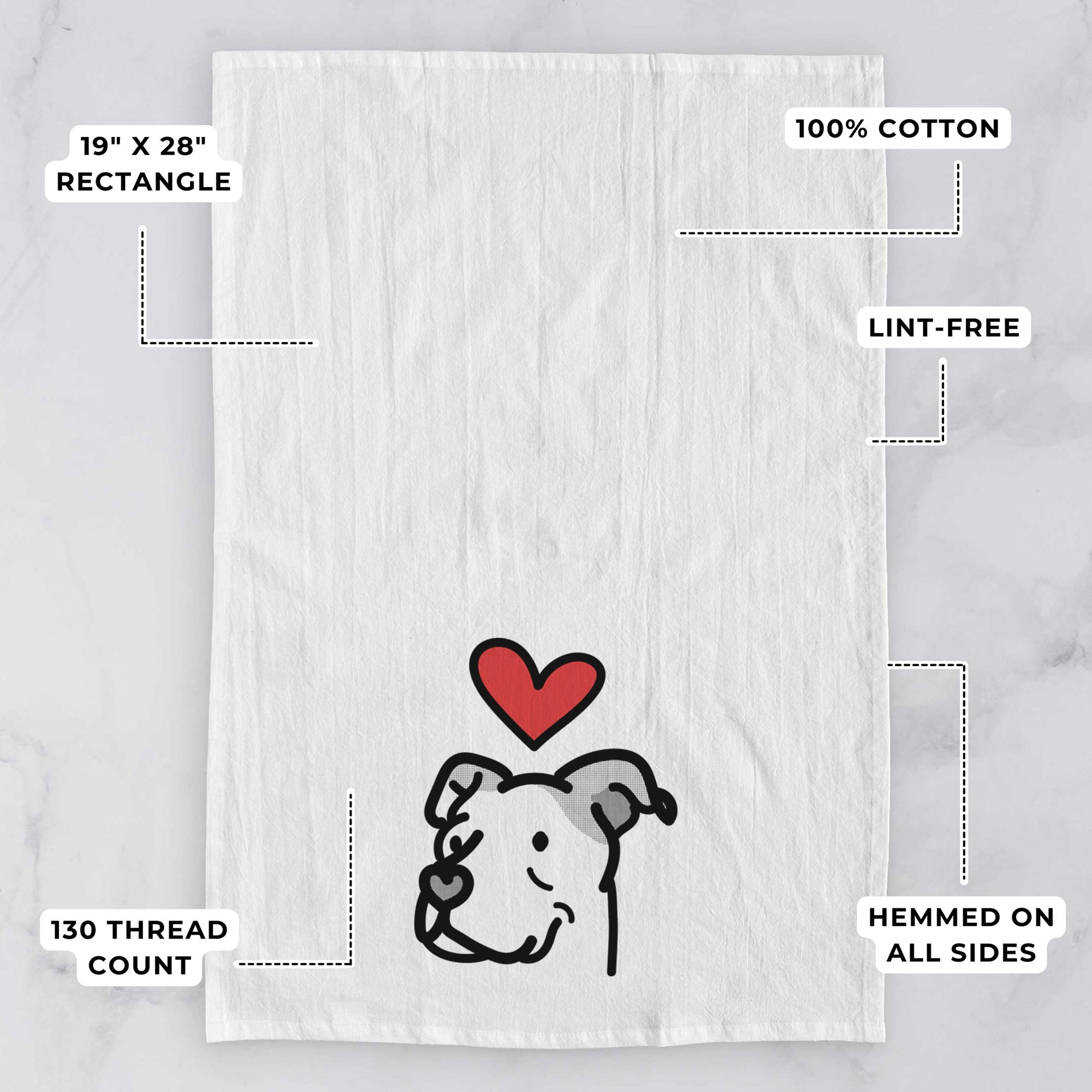 Love Always Pitbull Mix - Mr. Sir - Tea Towel