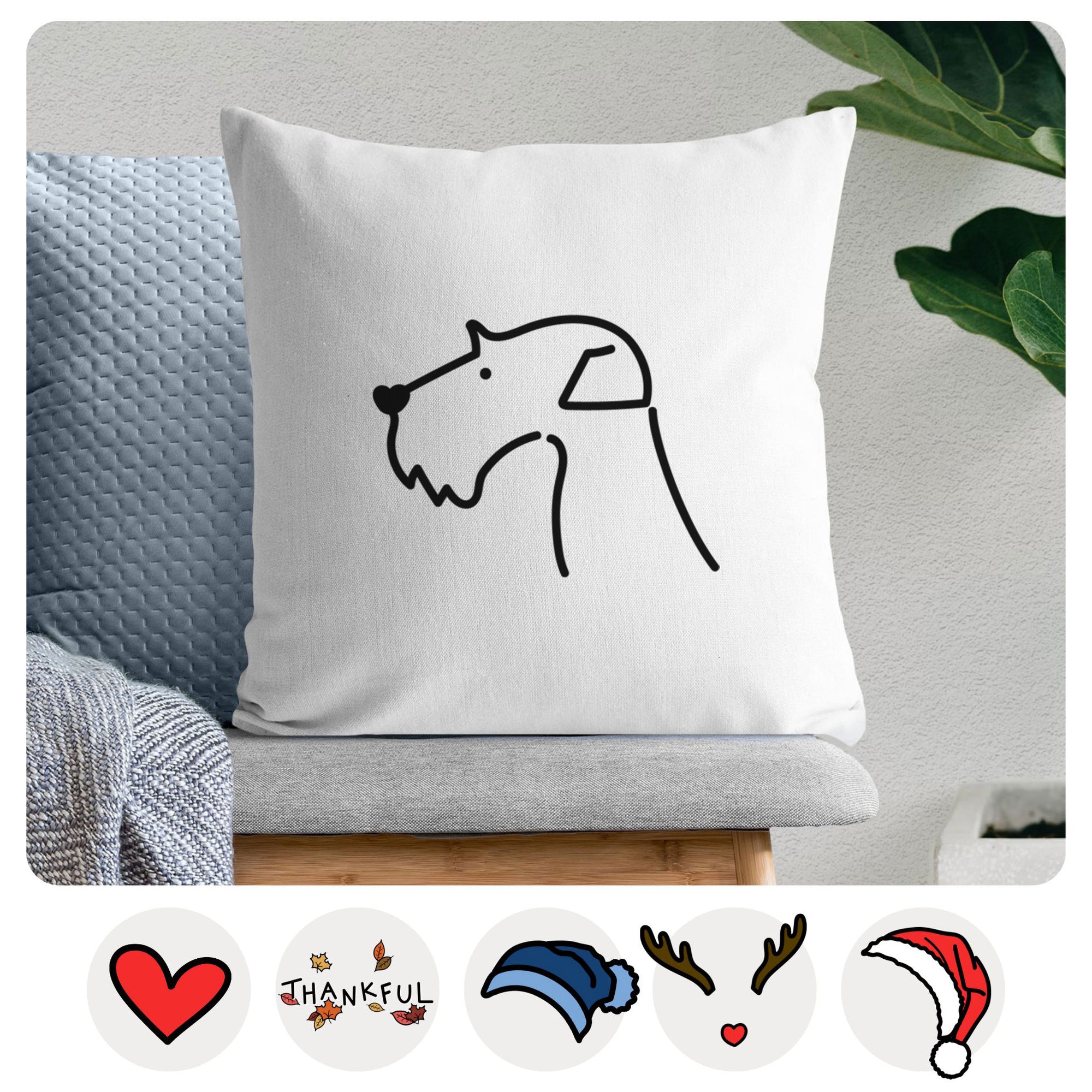 Love Always Airedale Terrier - Throw Pillow Cover