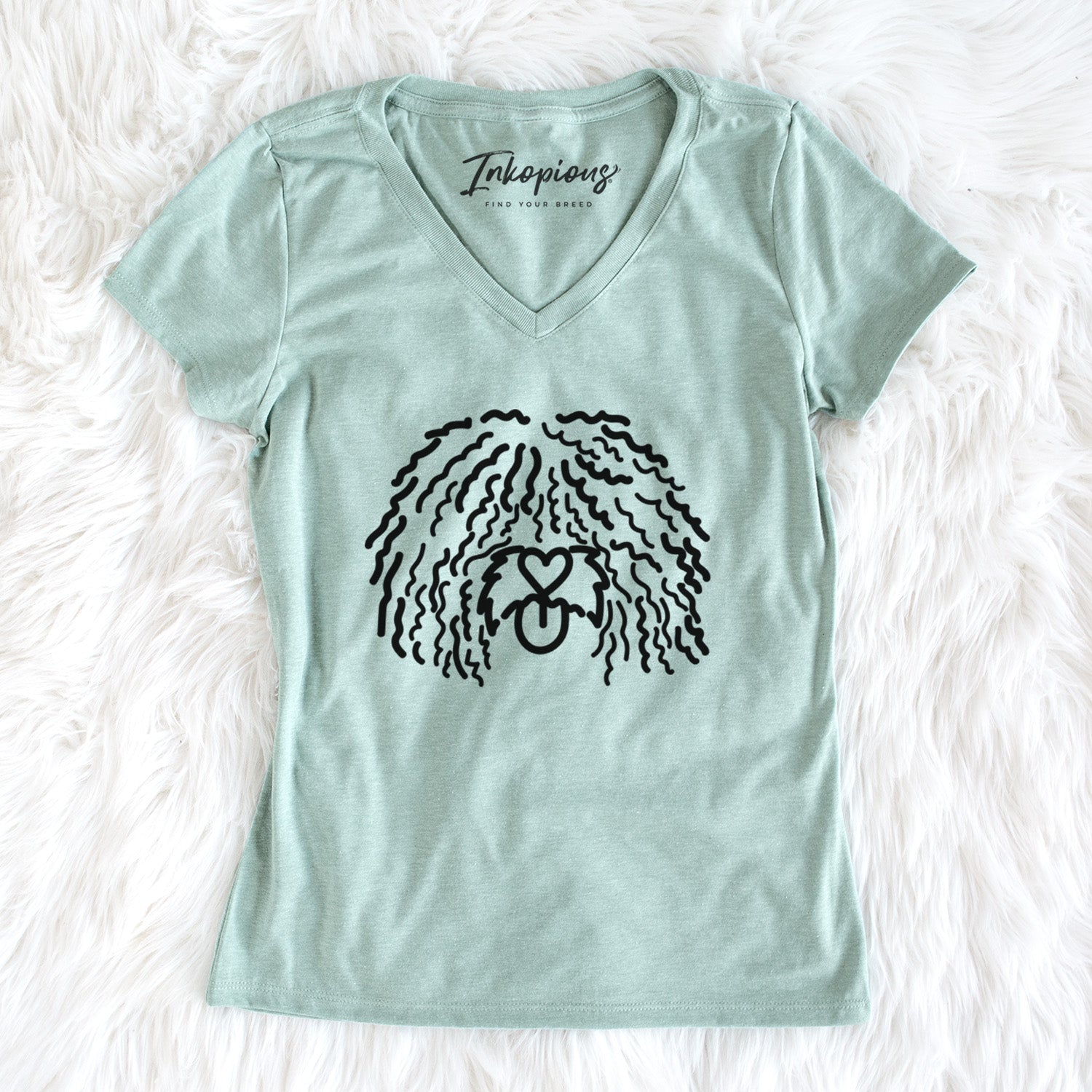 Love Always Spanish Water Dog - Alba - Women's Perfect V-neck Shirt