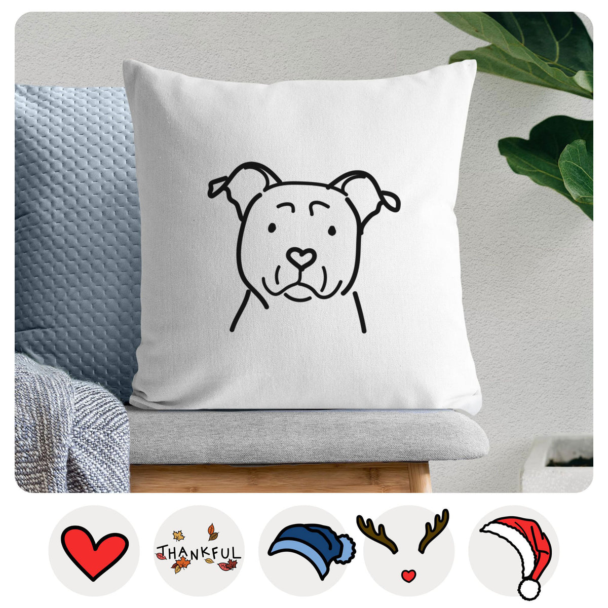 Love Always American Staffordshire Terrier - Throw Pillow Cover