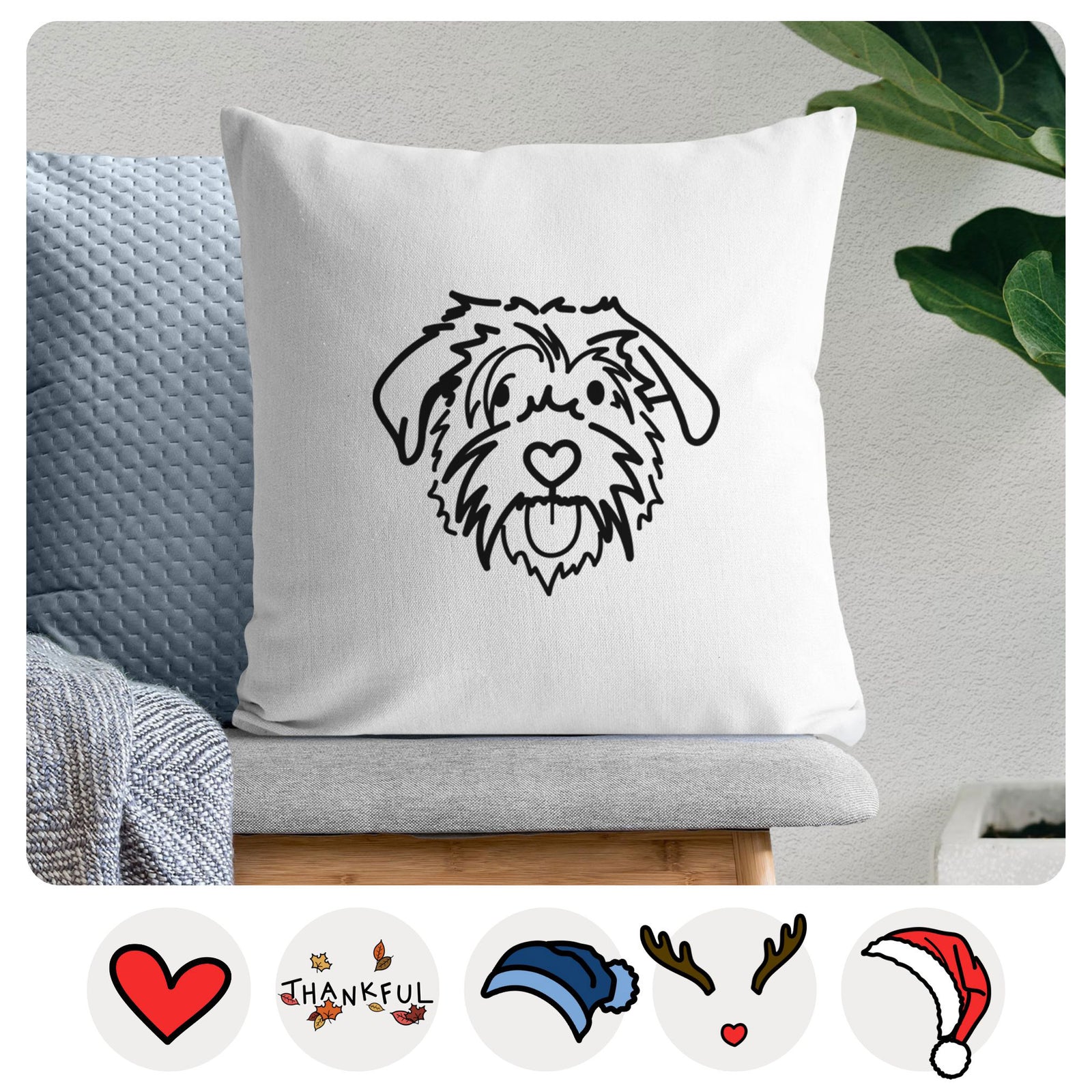 Love Always Scottish Terrier Border Collie Mix - Amal -  Throw Pillow Cover