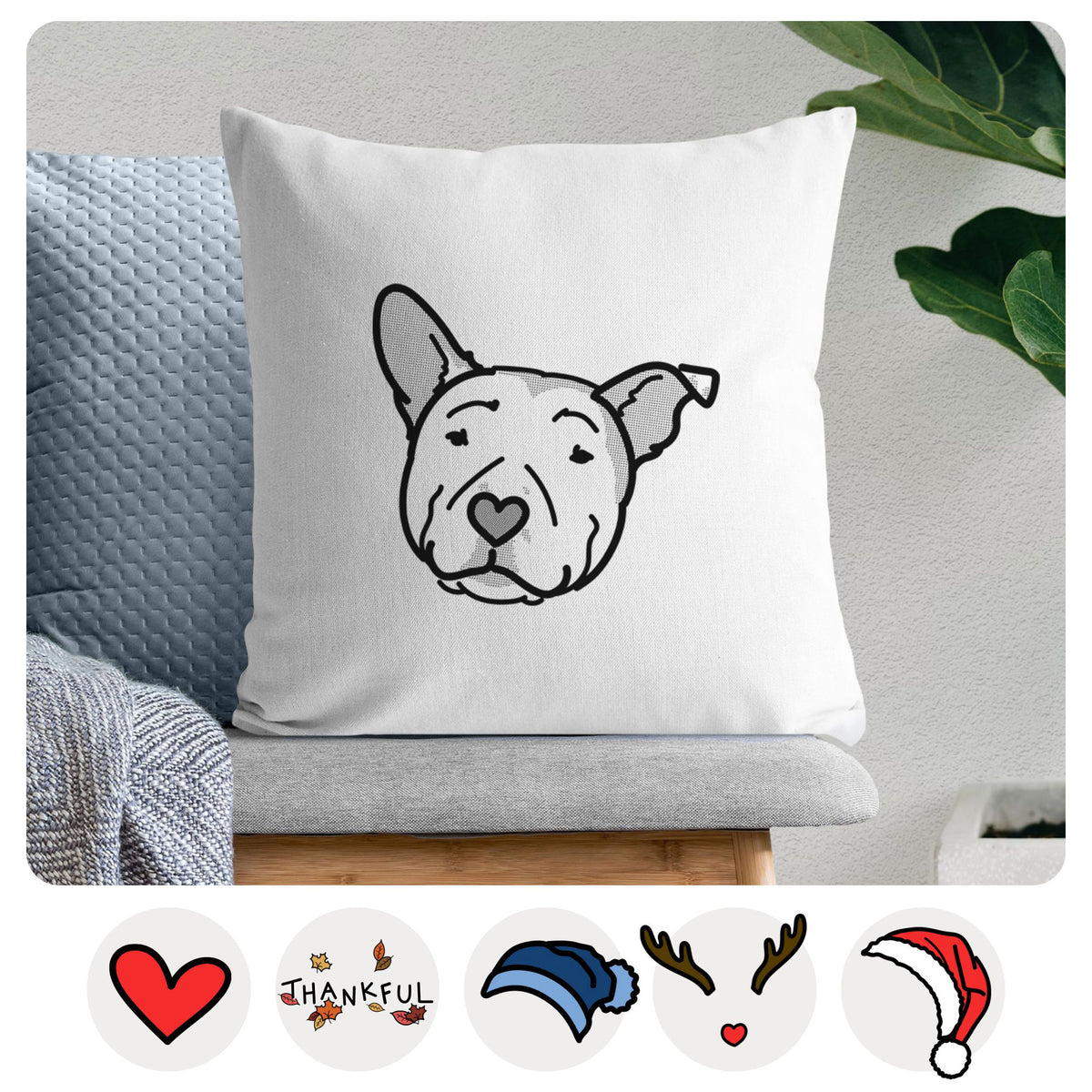 Love Always Pitbull - Archer -  Throw Pillow Cover