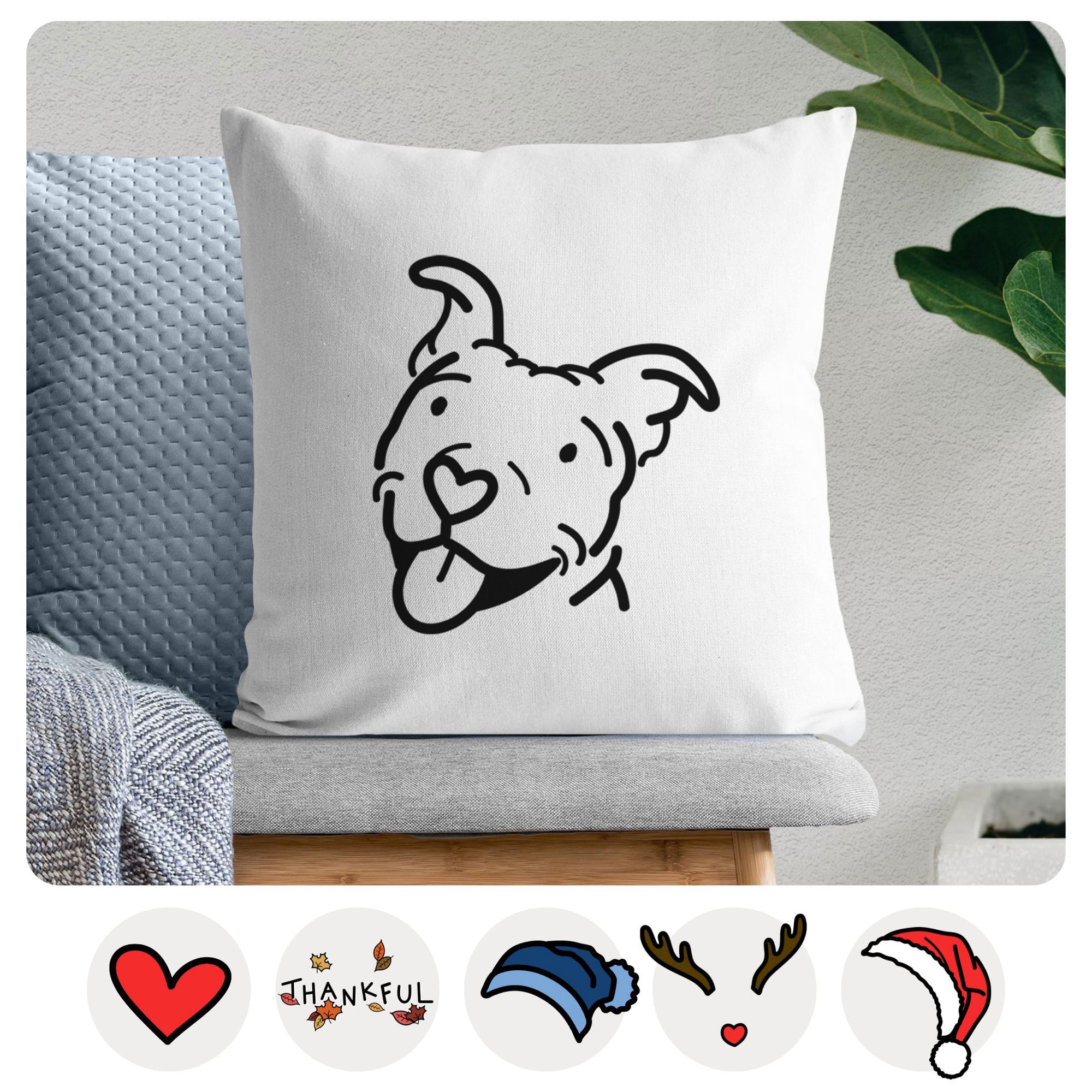 Love Always Pitbull - Arlo -  Throw Pillow Cover