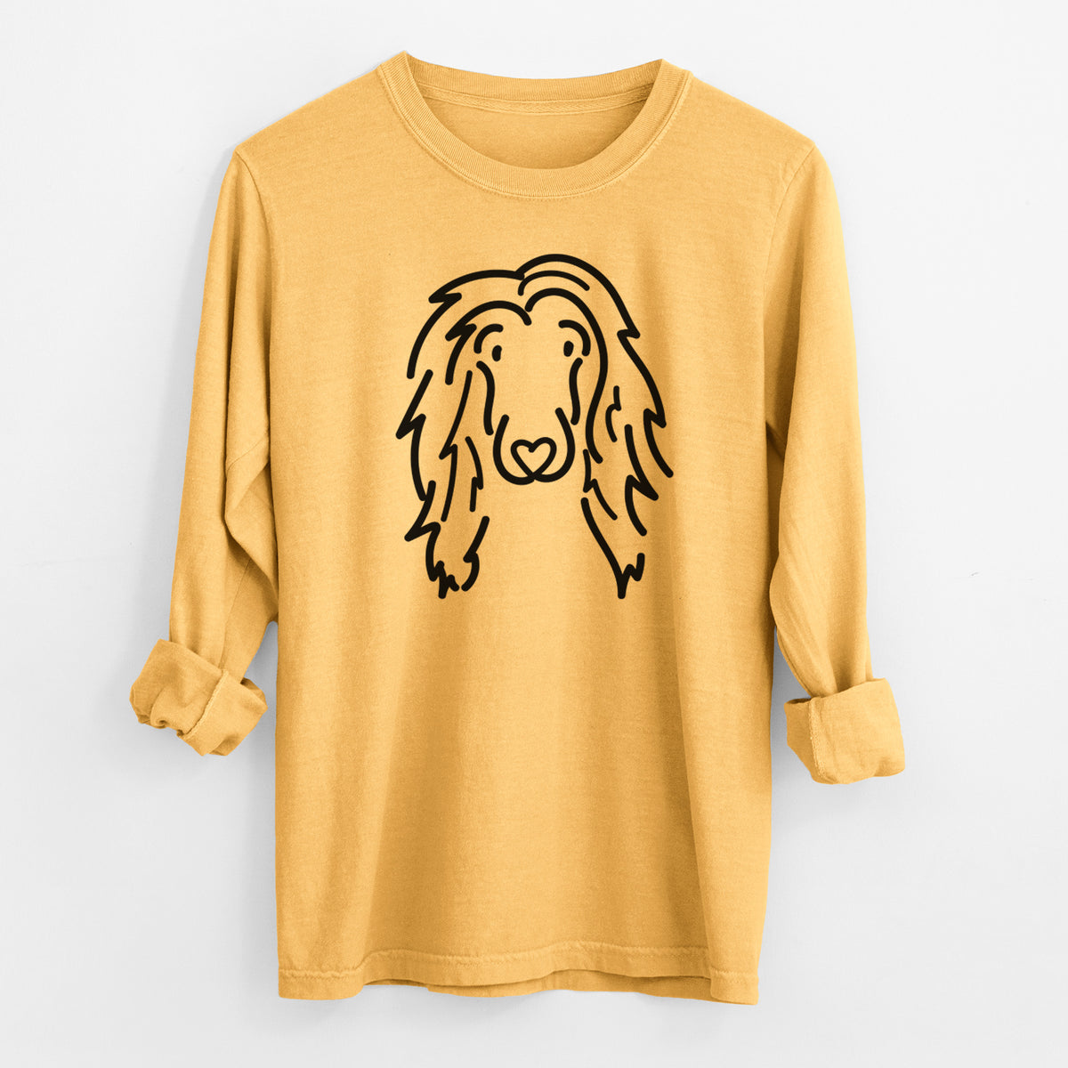 Love Always Afghan Hound - Asher - Heavyweight 100% Cotton Long Sleeve