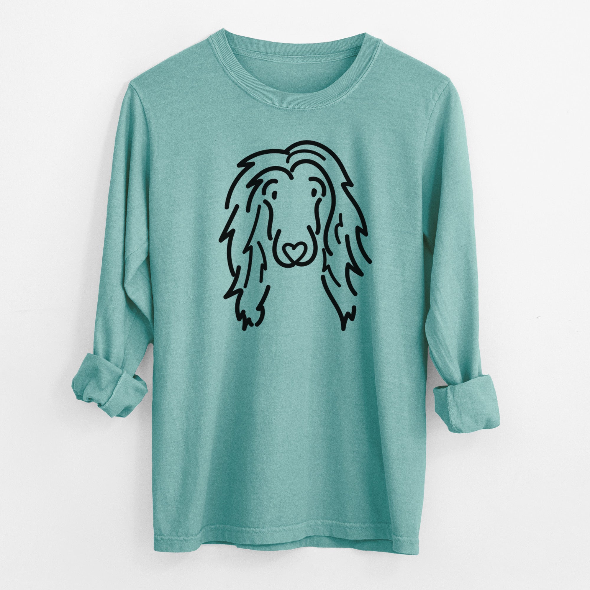 Love Always Afghan Hound - Asher - Heavyweight 100% Cotton Long Sleeve