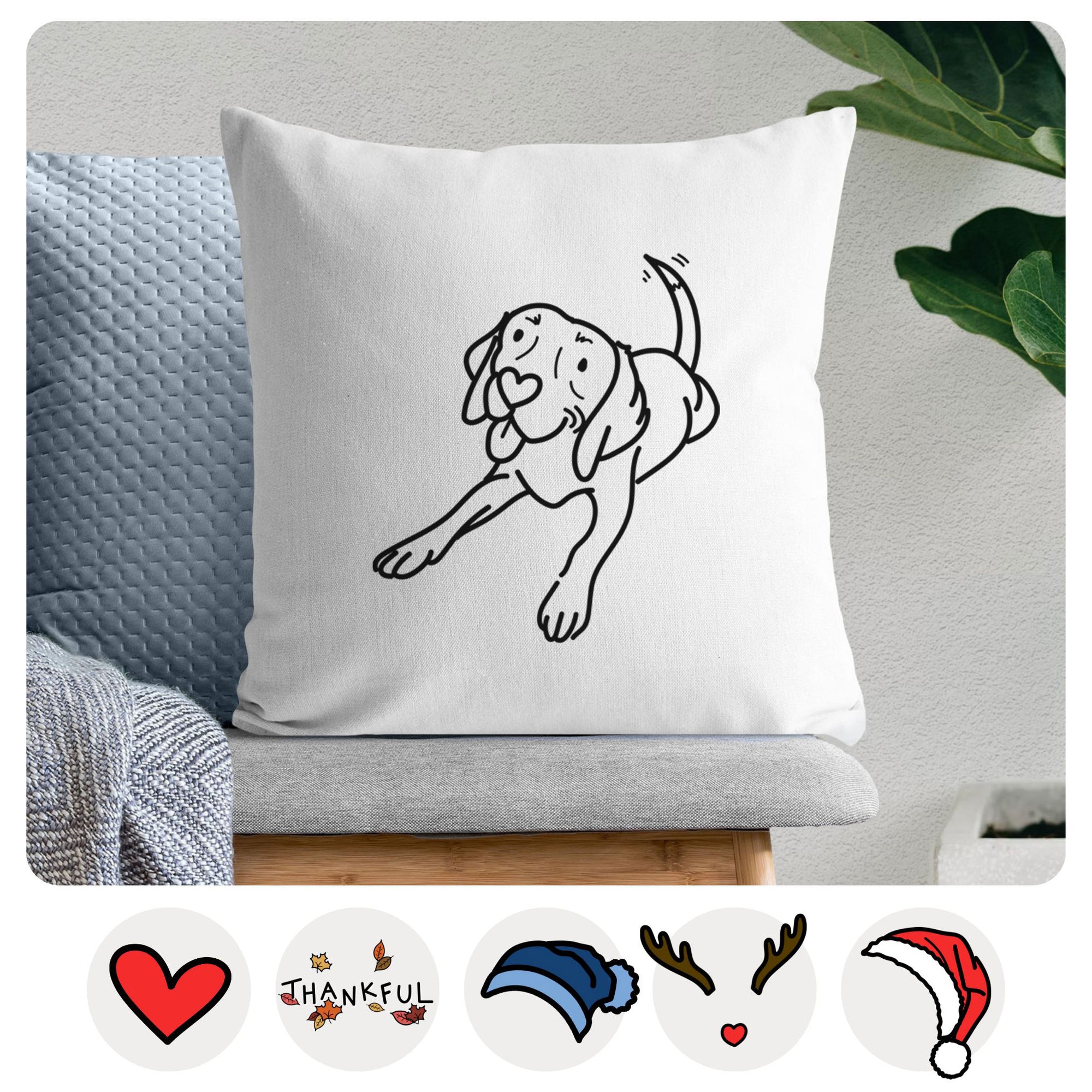 Love Always Beagle - Bagel -  Throw Pillow Cover