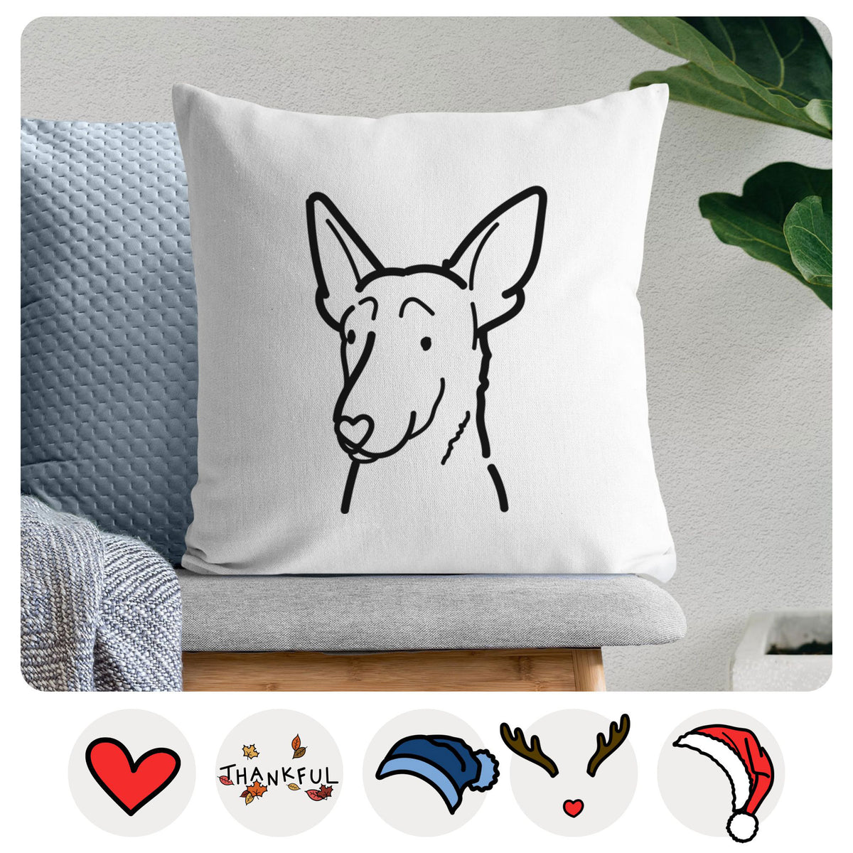 Love Always Belgian Malinois - Throw Pillow Cover