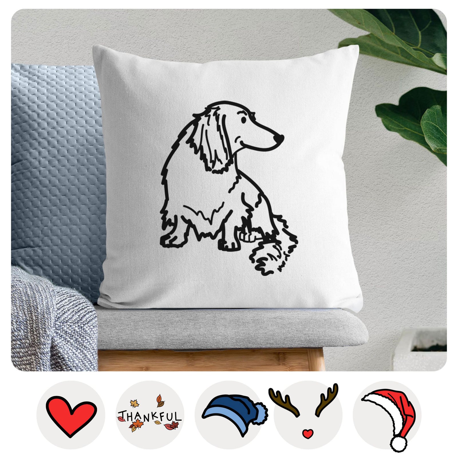 Love Always Dachshund - Bella -  Throw Pillow Cover