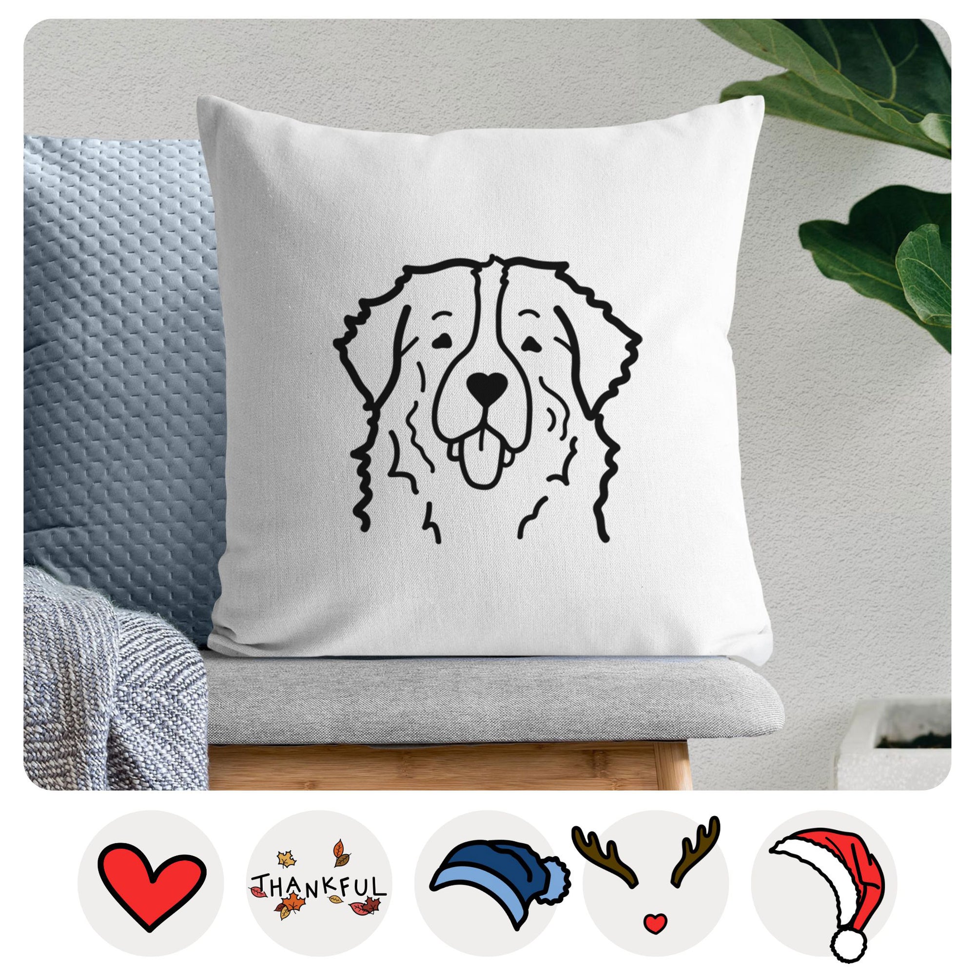 Love Always Bernese Mountain Dog - Throw Pillow Cover