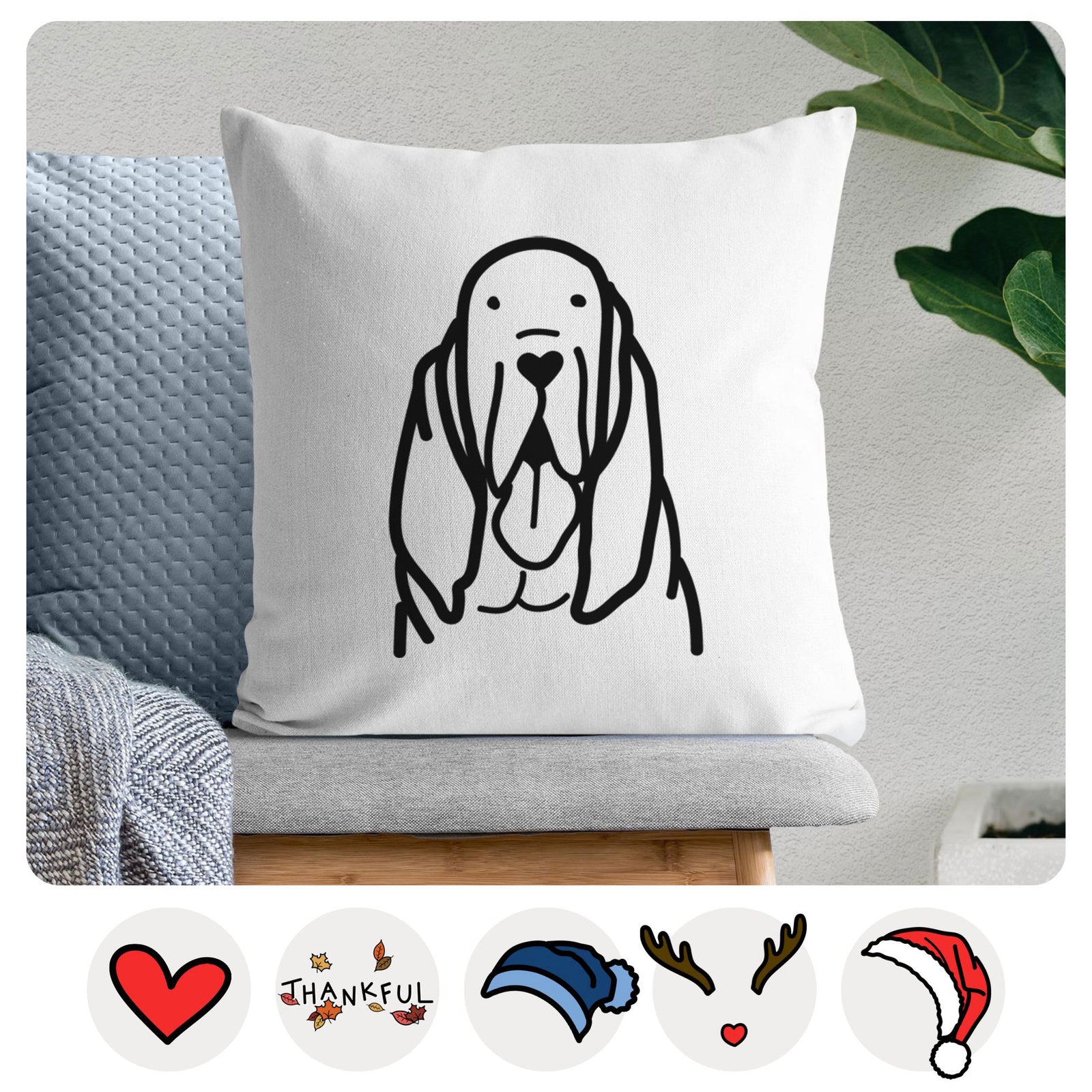 Love Always Bloodhound - Throw Pillow Cover