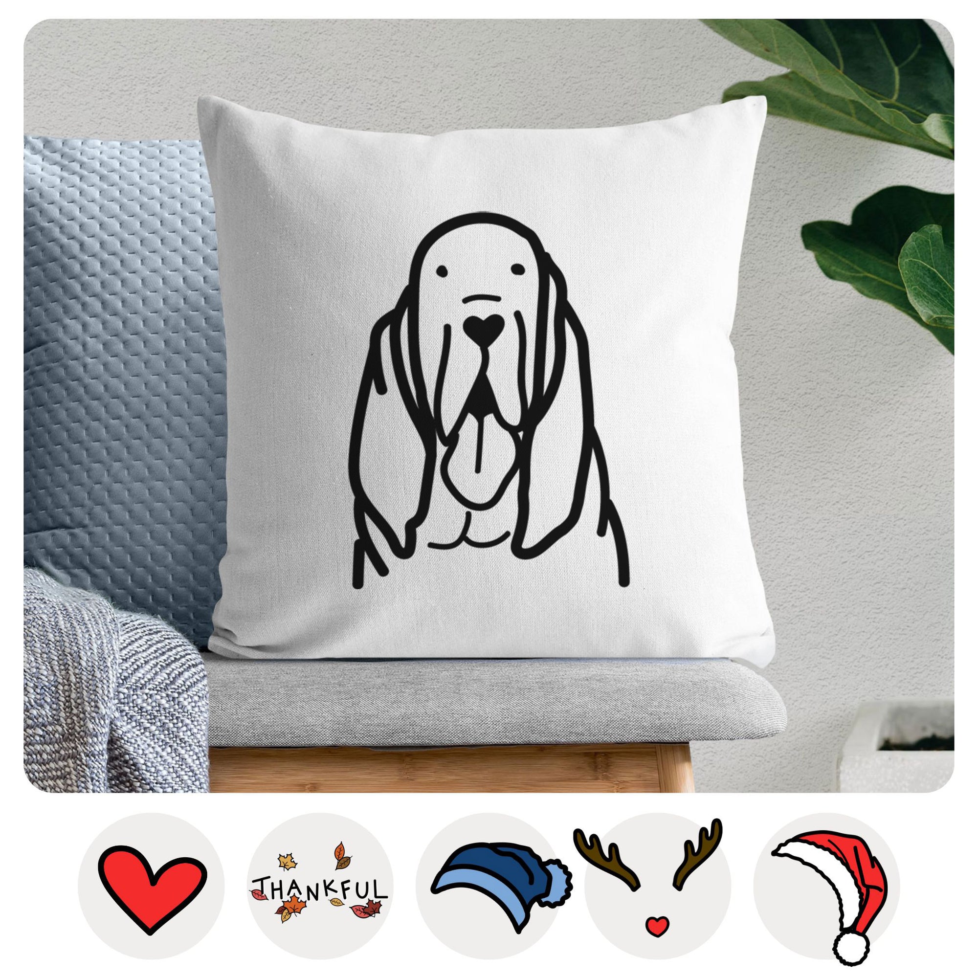 Love Always Bloodhound - Throw Pillow Cover